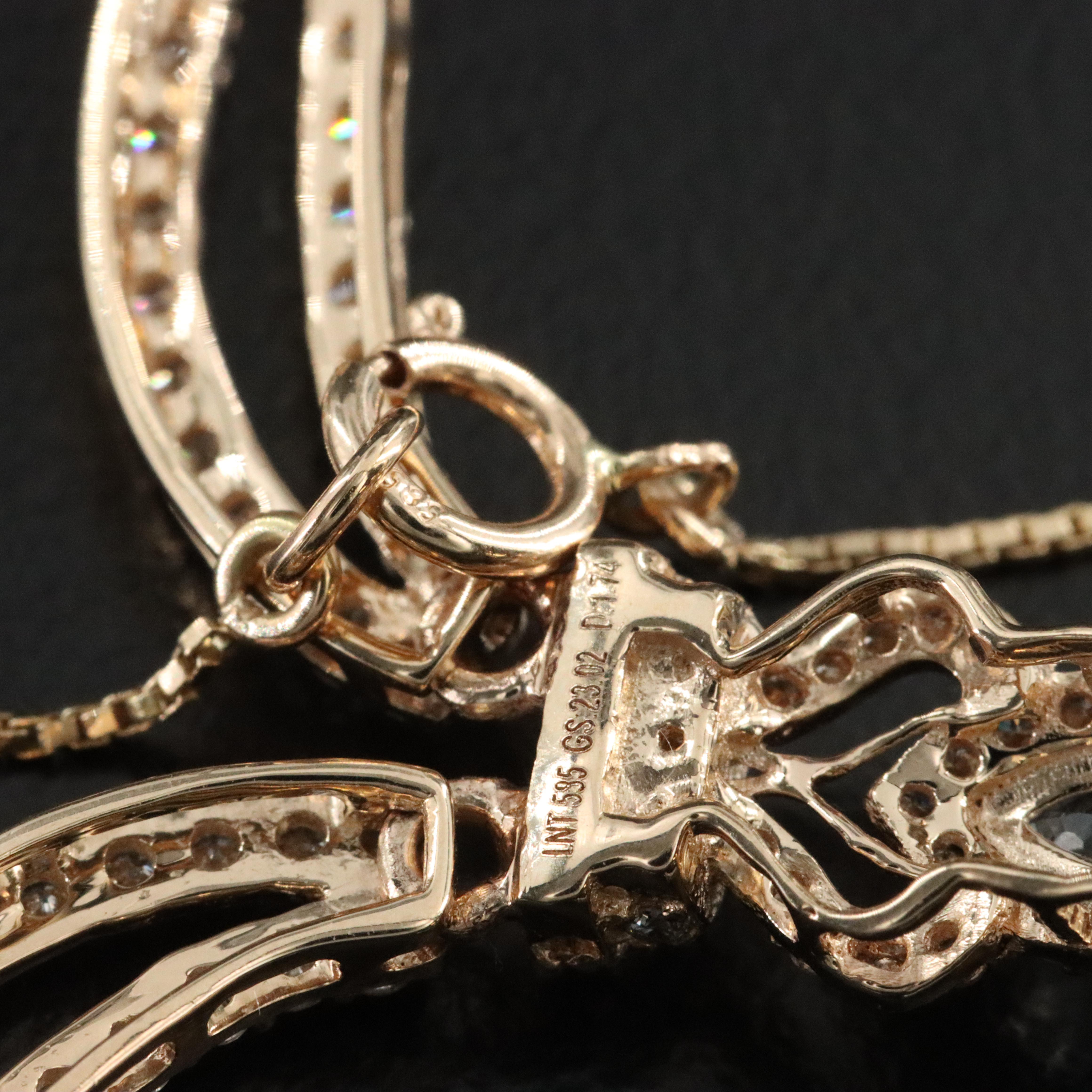 14K Opal, White Topaz, and Diamond Necklace