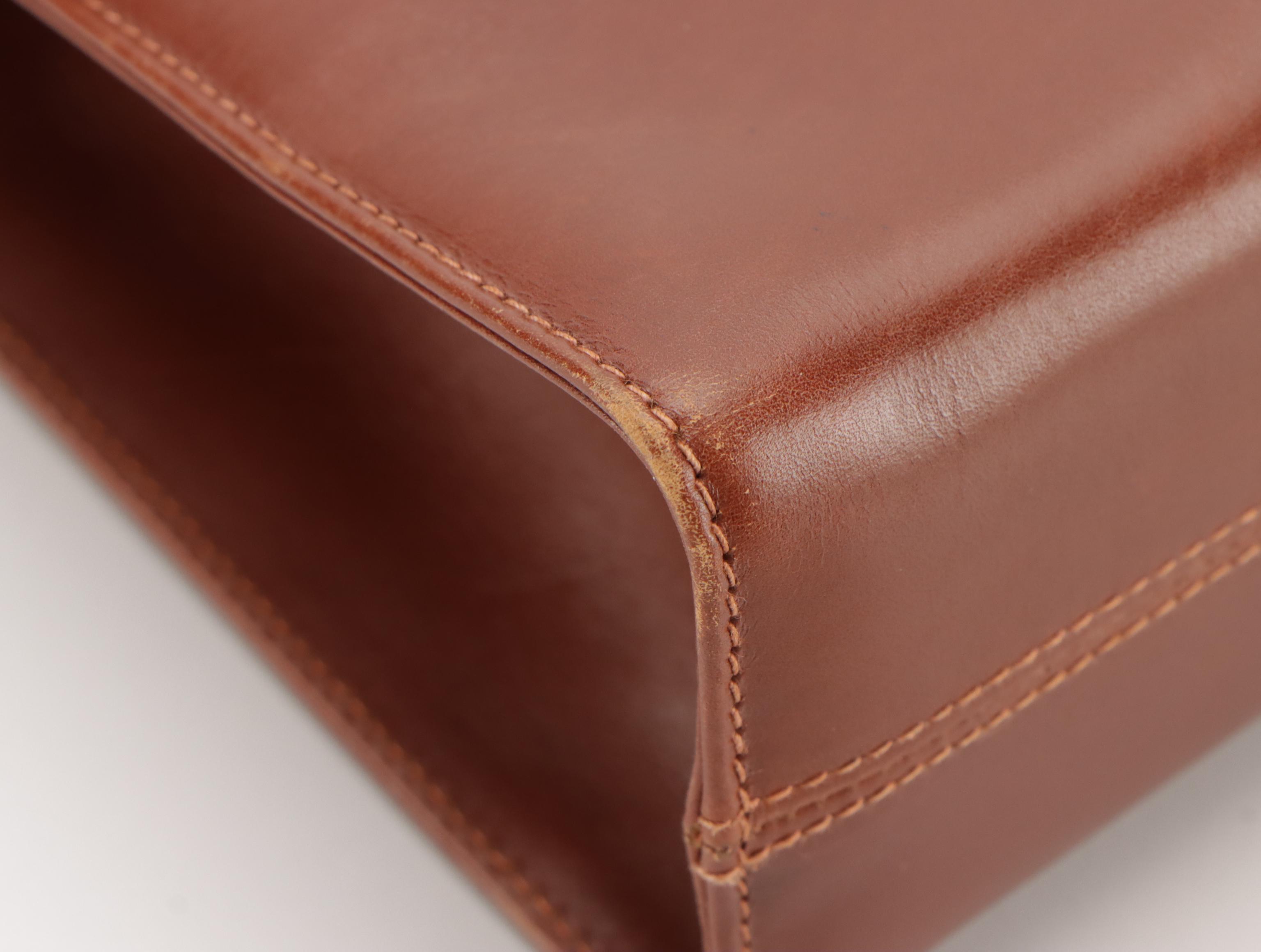 Salvatore Ferragamo Vara Flap Shoulder Bag in Brown Leather