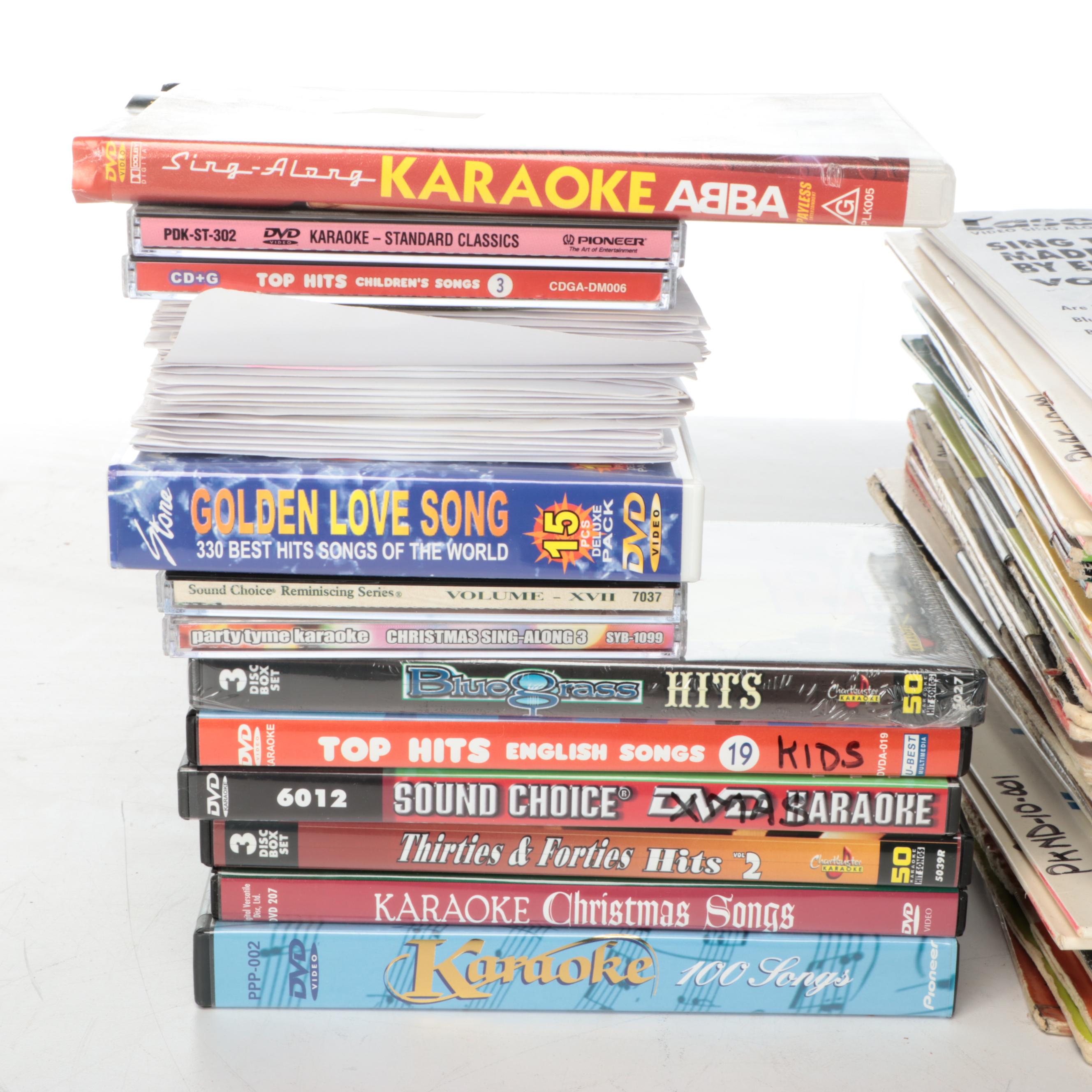 Karaoke Microphones, DVDs, and Vintage Pioneer Karaoke Laser Discs