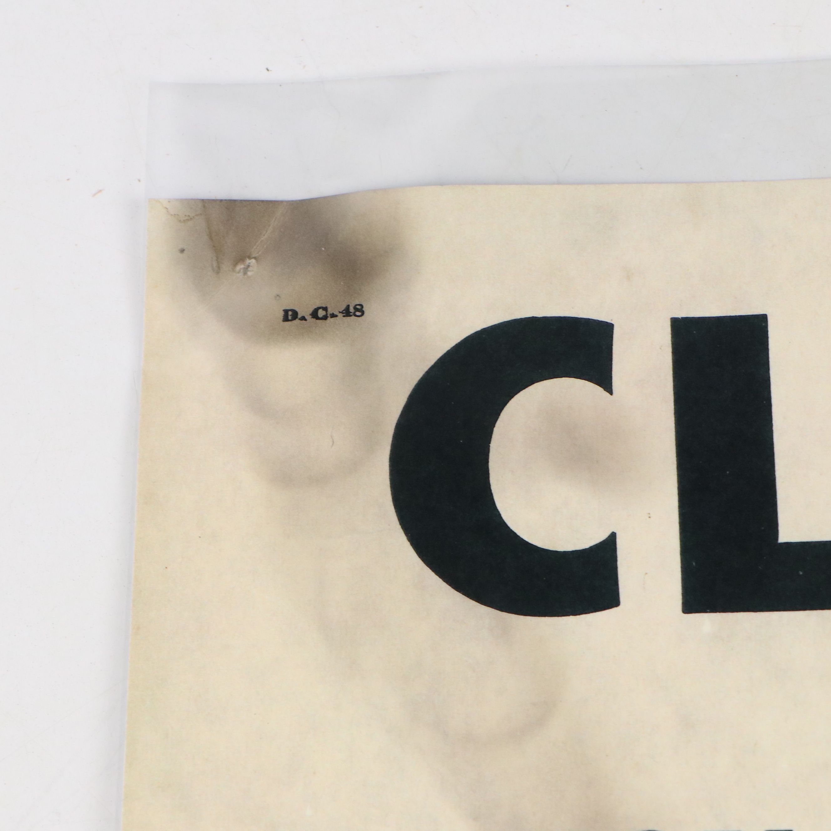 "Closed for Violation of National Prohibition Act" Paper Sign