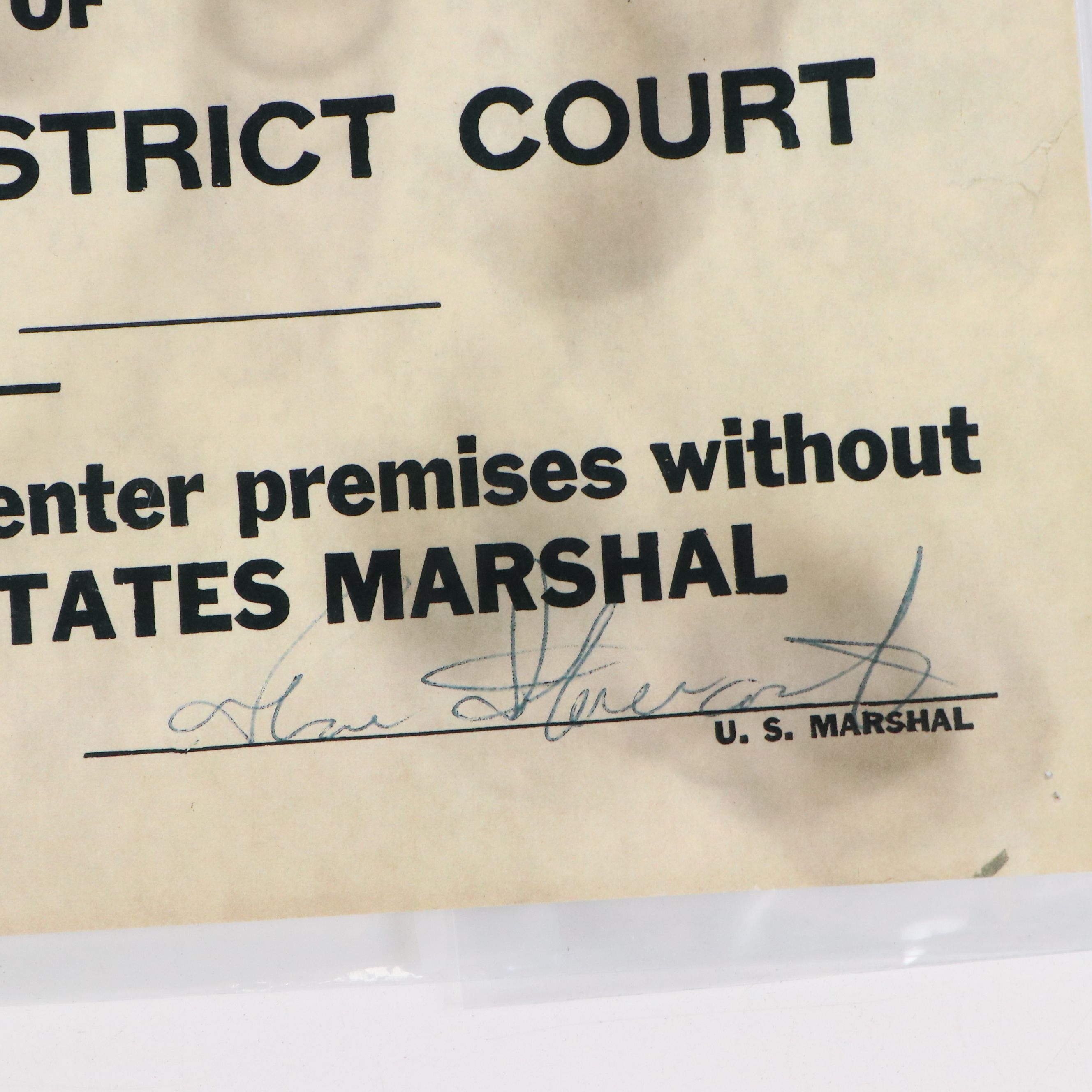 "Closed for Violation of National Prohibition Act" Paper Sign