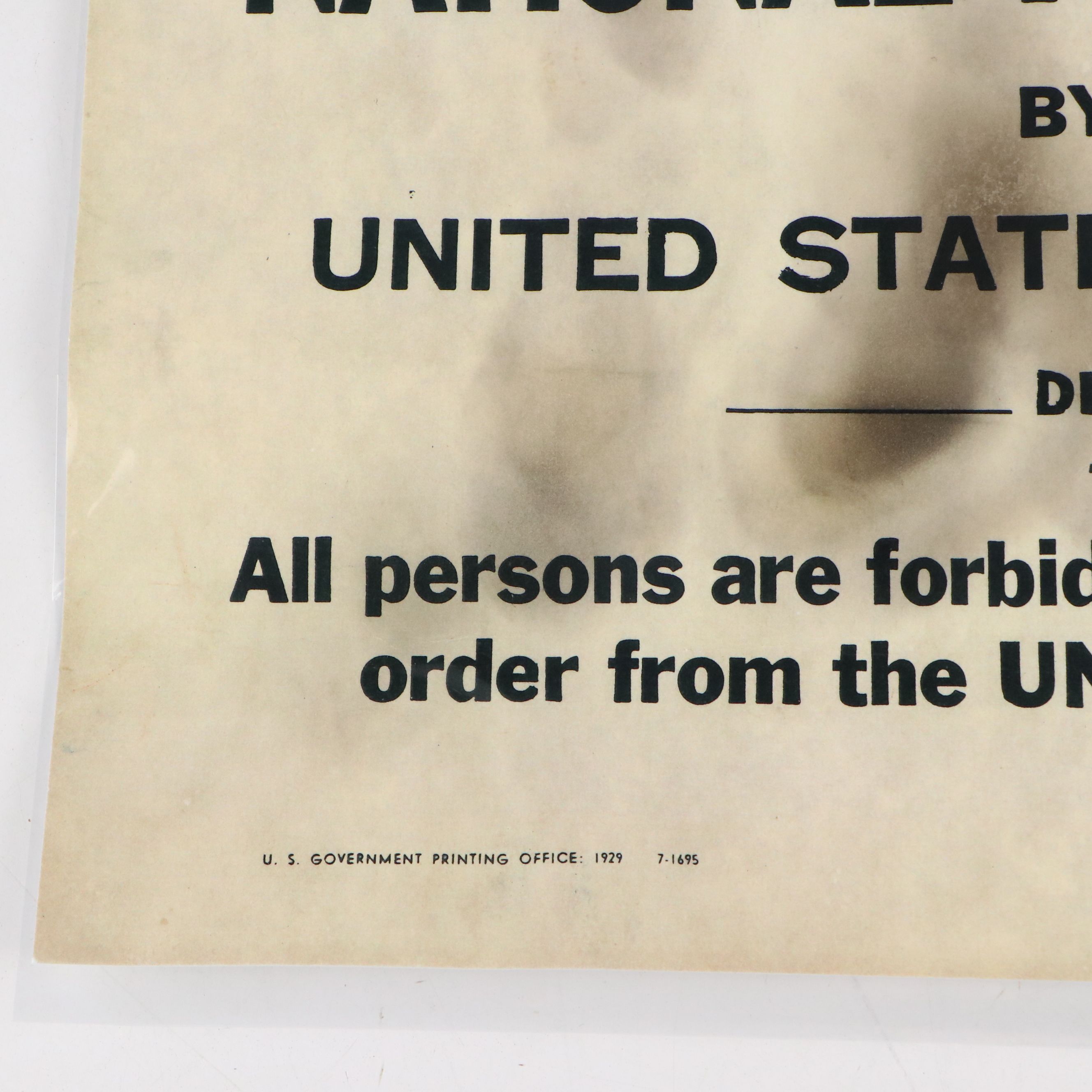 "Closed for Violation of National Prohibition Act" Paper Sign