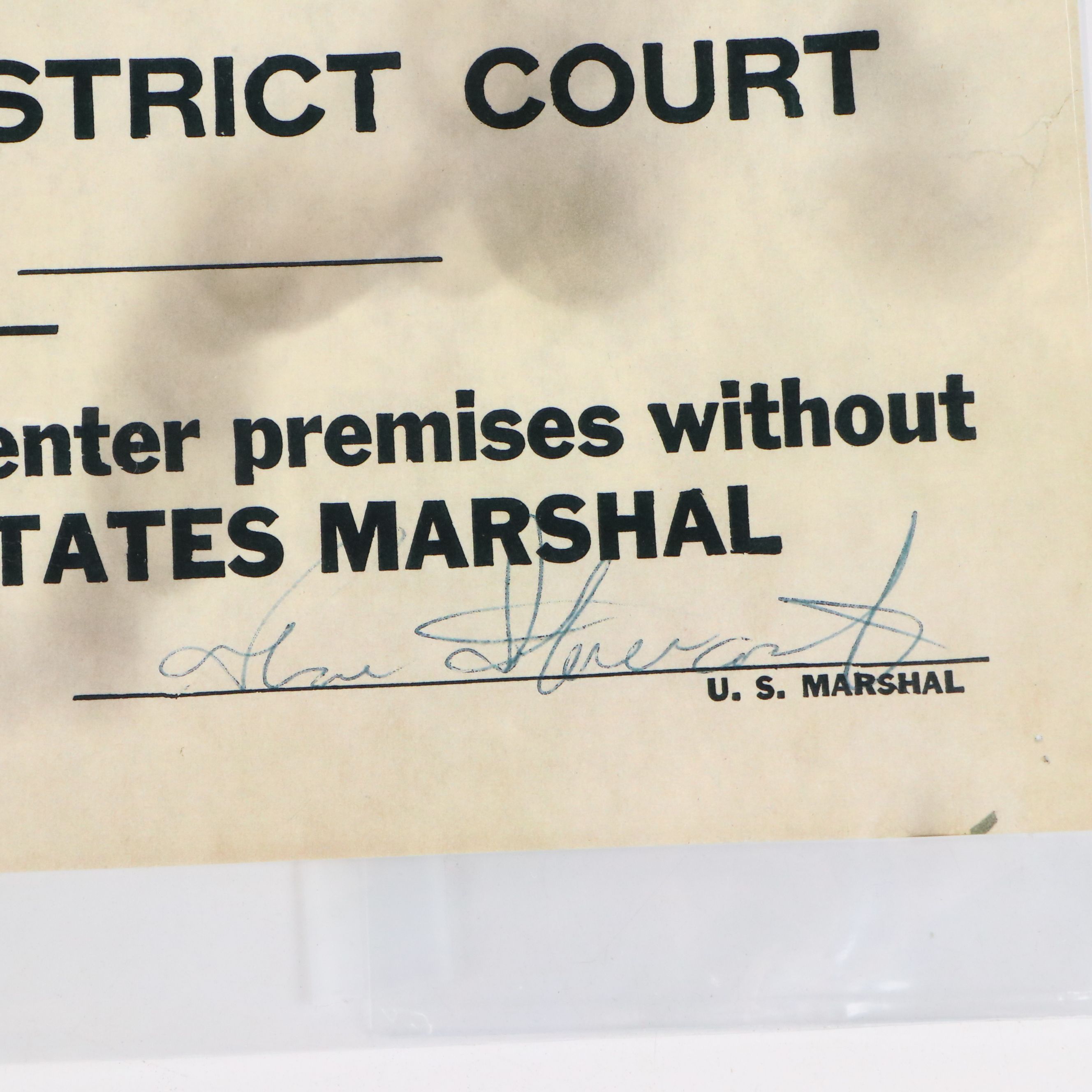 "Closed for Violation of National Prohibition Act" Paper Sign