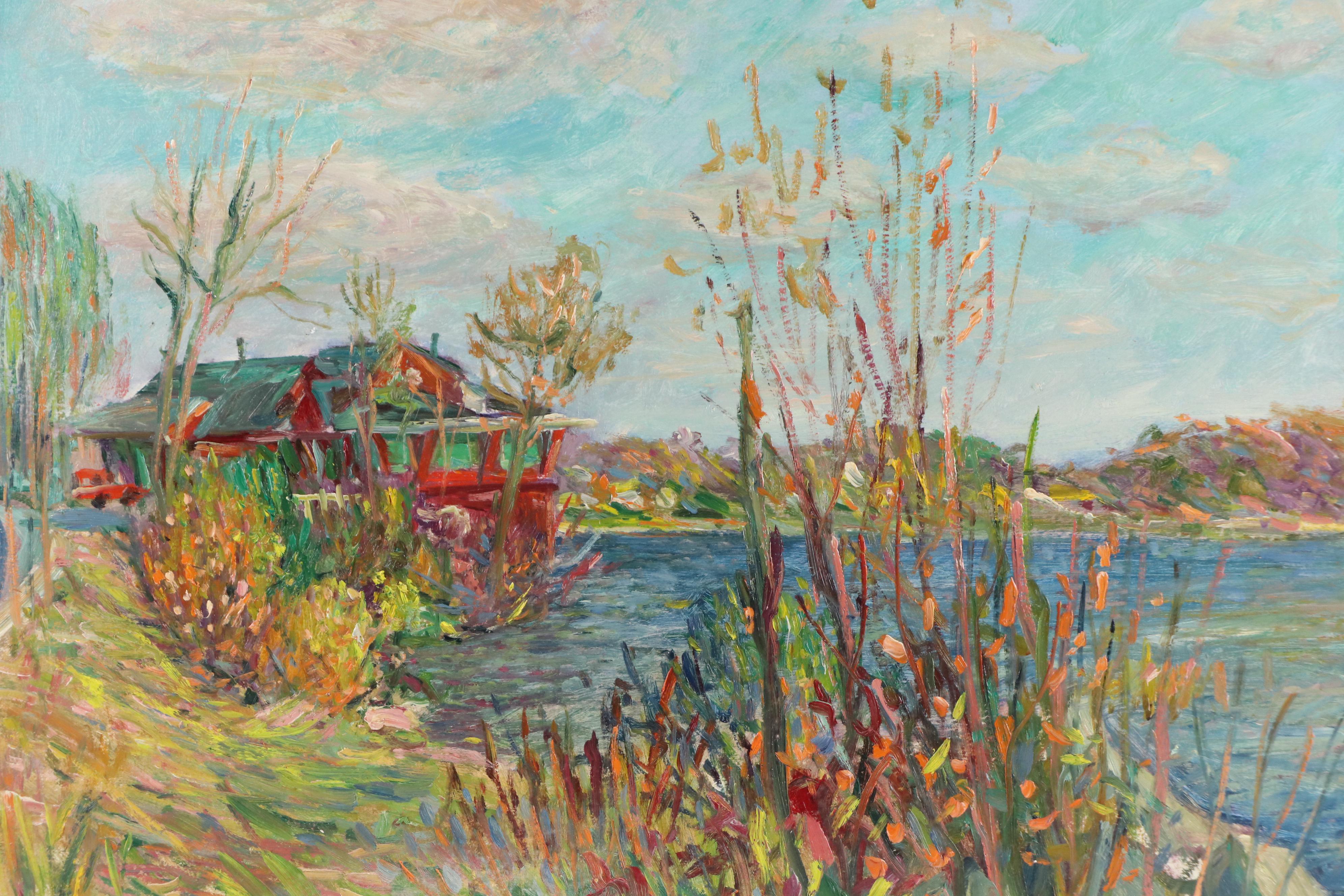 Michael Salvatore Abbate Rural Landscape Oil Painting, Mid-20th Century