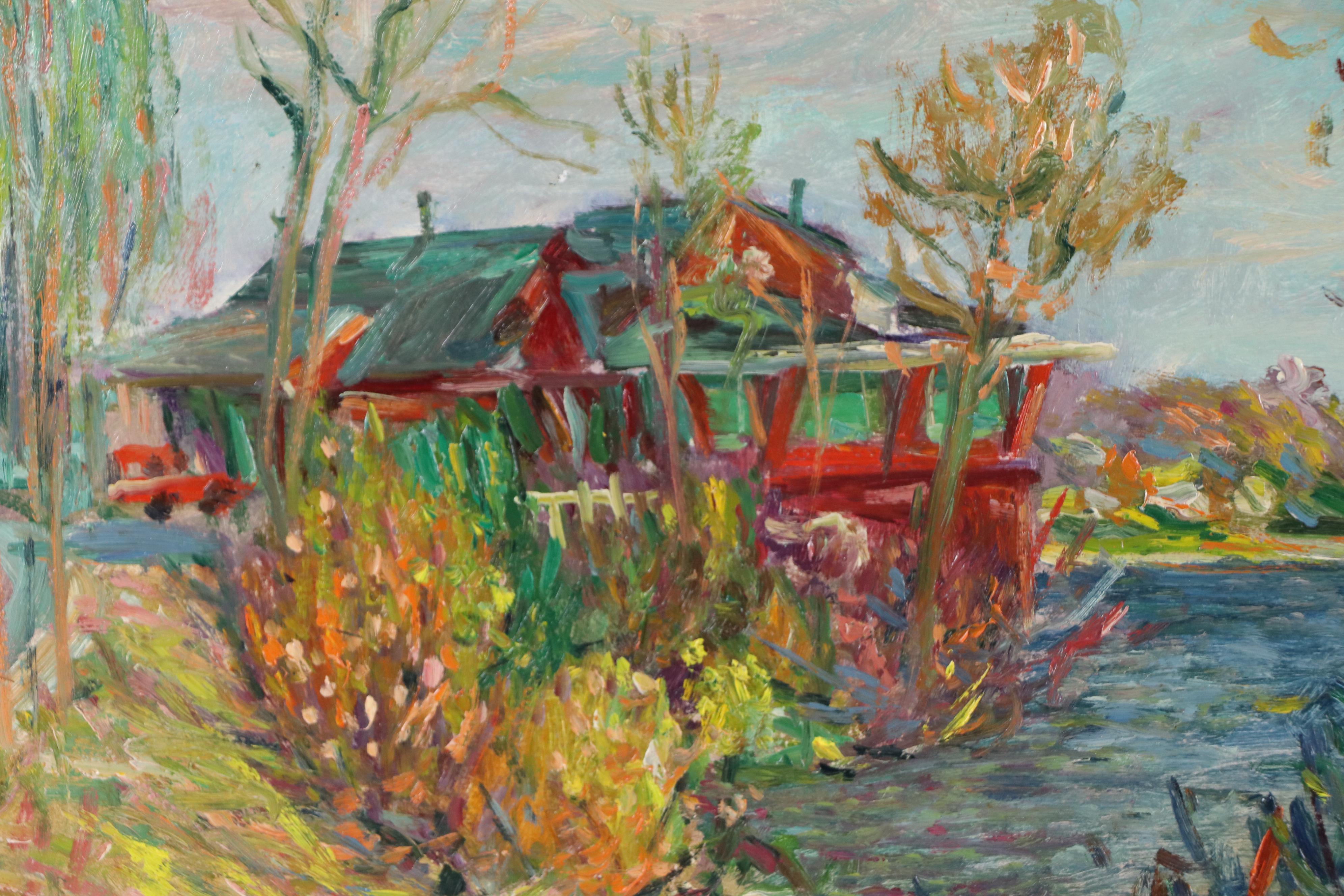 Michael Salvatore Abbate Rural Landscape Oil Painting, Mid-20th Century