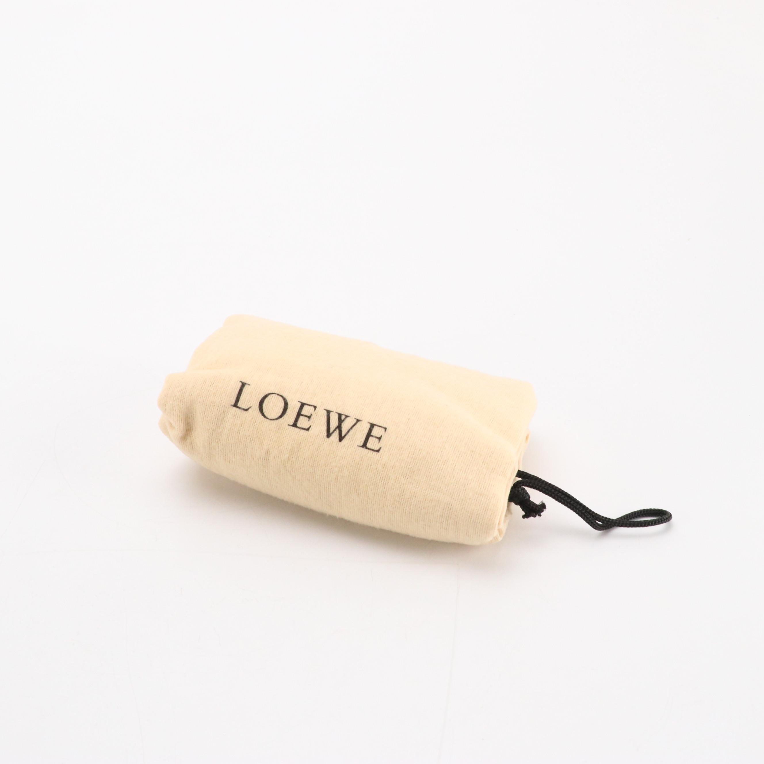 Loewe Anagram Embossed Handbag in Brown Leather