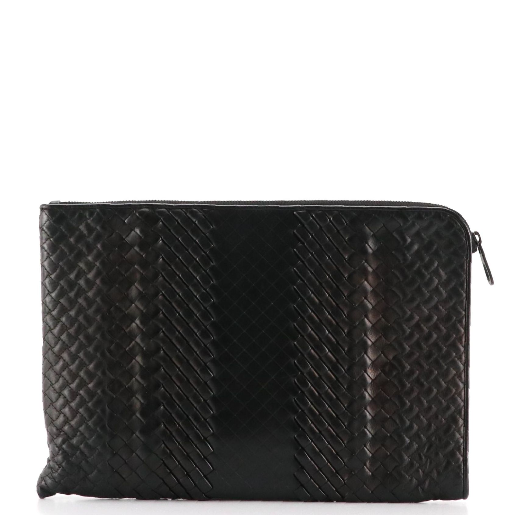 Bottega Veneta Intrecciato Leather Zip Clutch