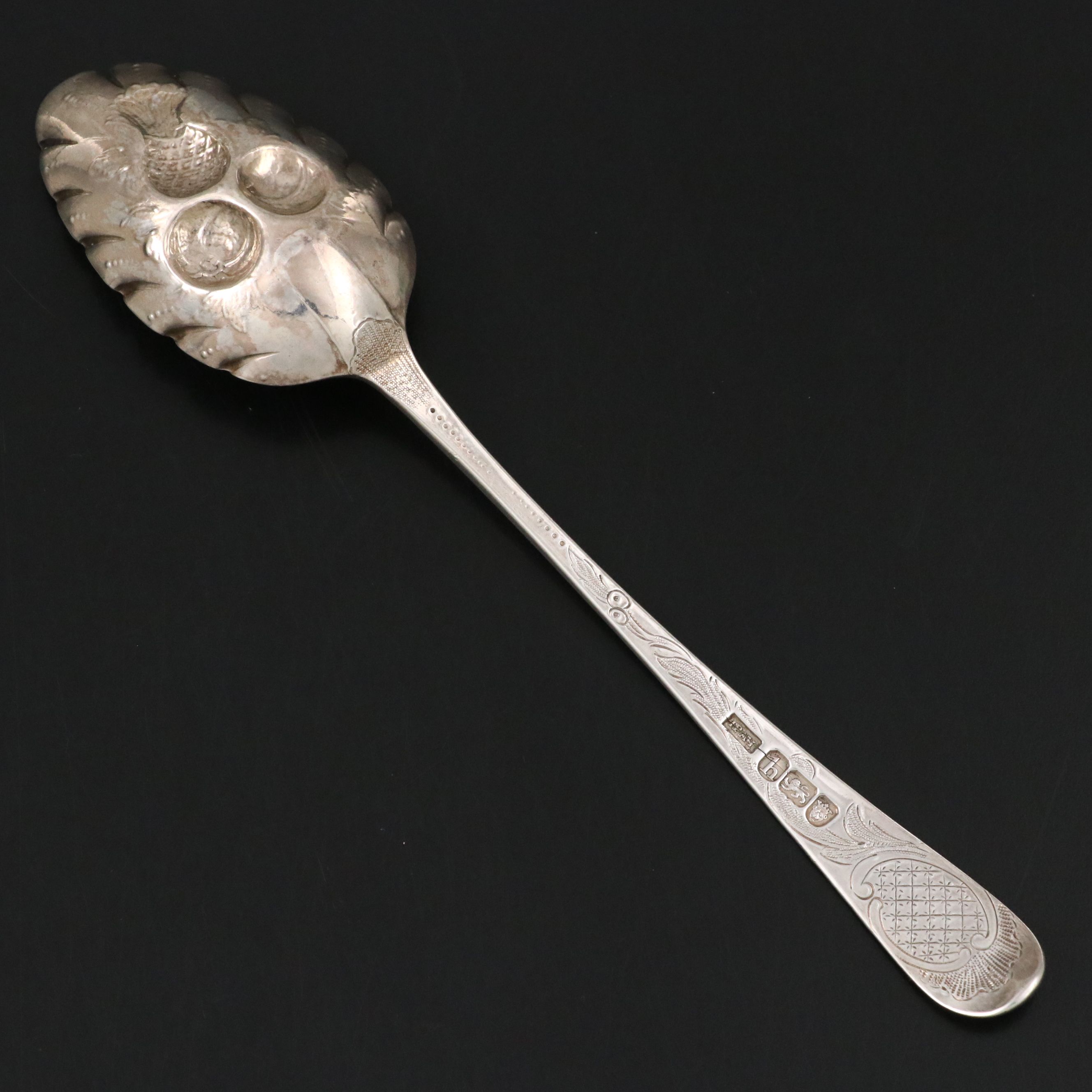 Thomas Pratt and Arthur Humphries English Sterling Silver Berry Spoon, 1783