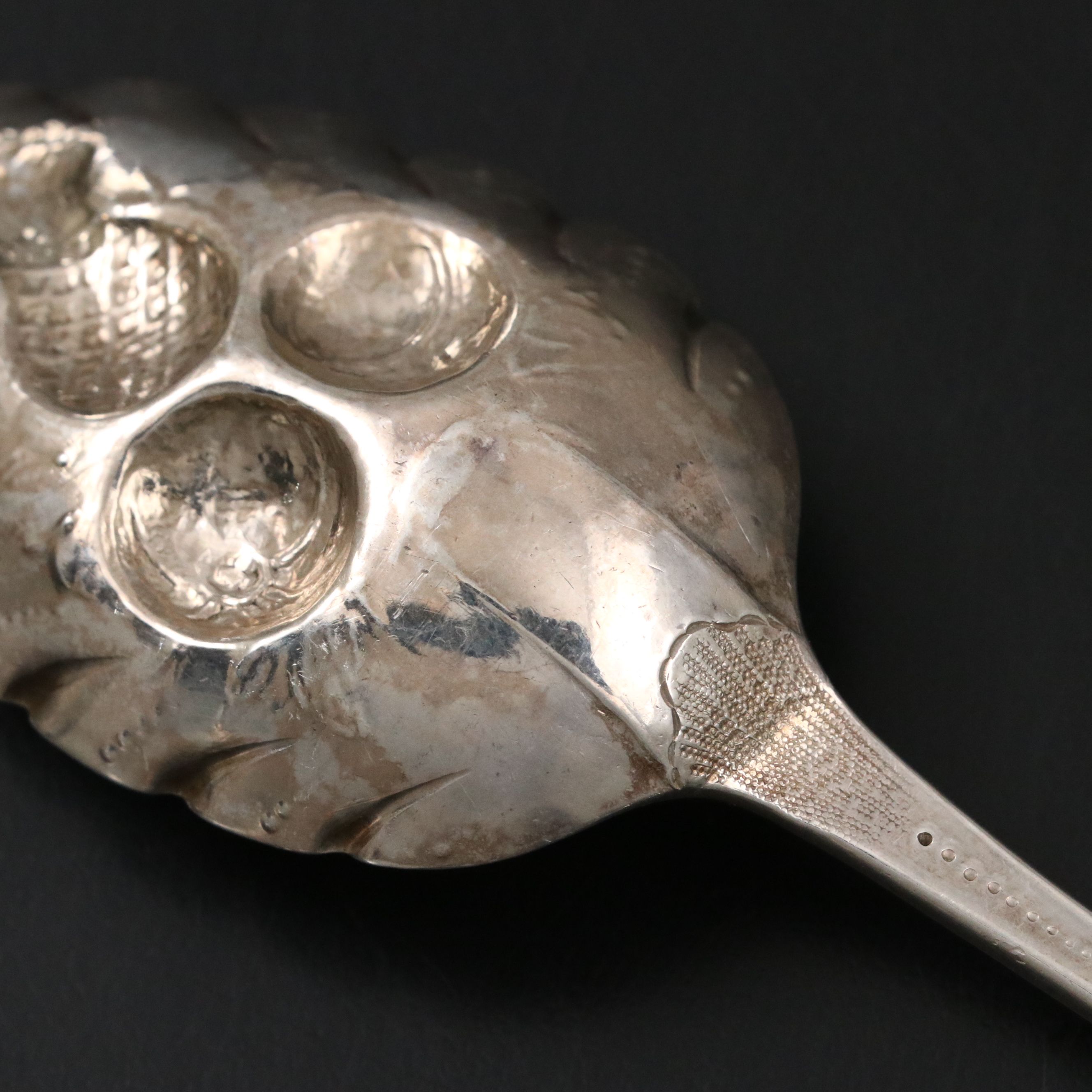 Thomas Pratt and Arthur Humphries English Sterling Silver Berry Spoon, 1783