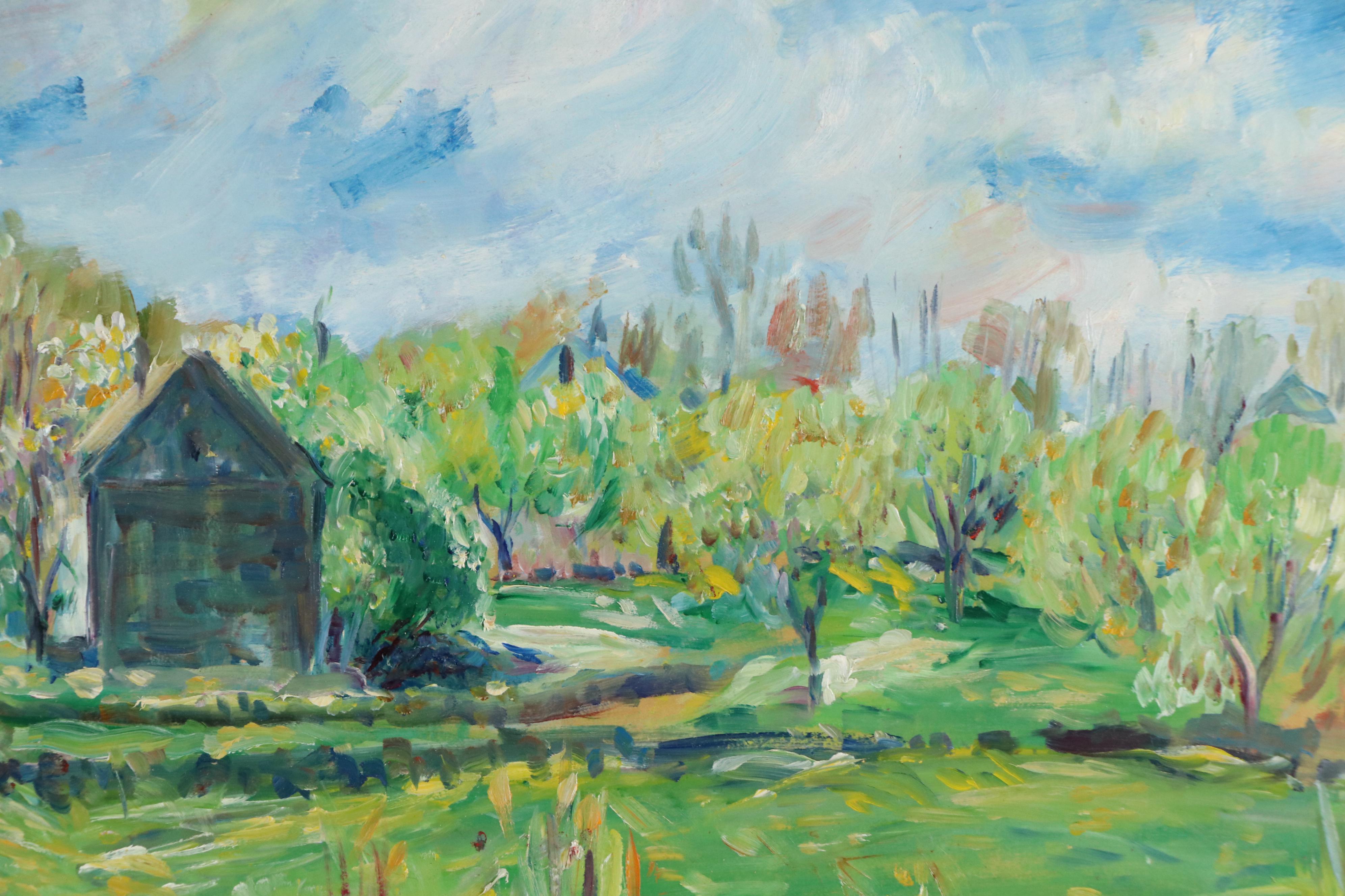 Michael Salvatore Abbate Rural Landscape Oil Painting, Mid-20th Century