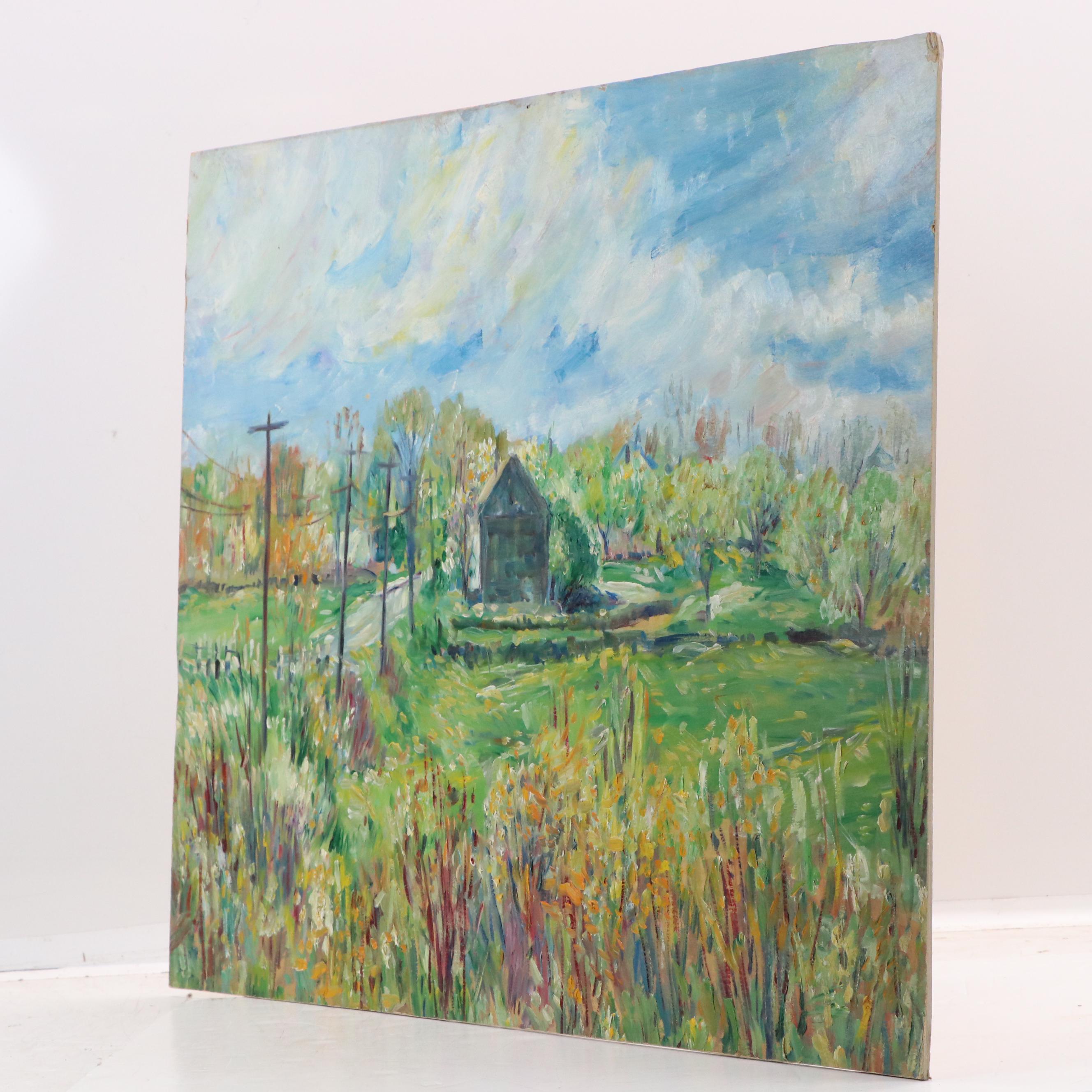 Michael Salvatore Abbate Rural Landscape Oil Painting, Mid-20th Century