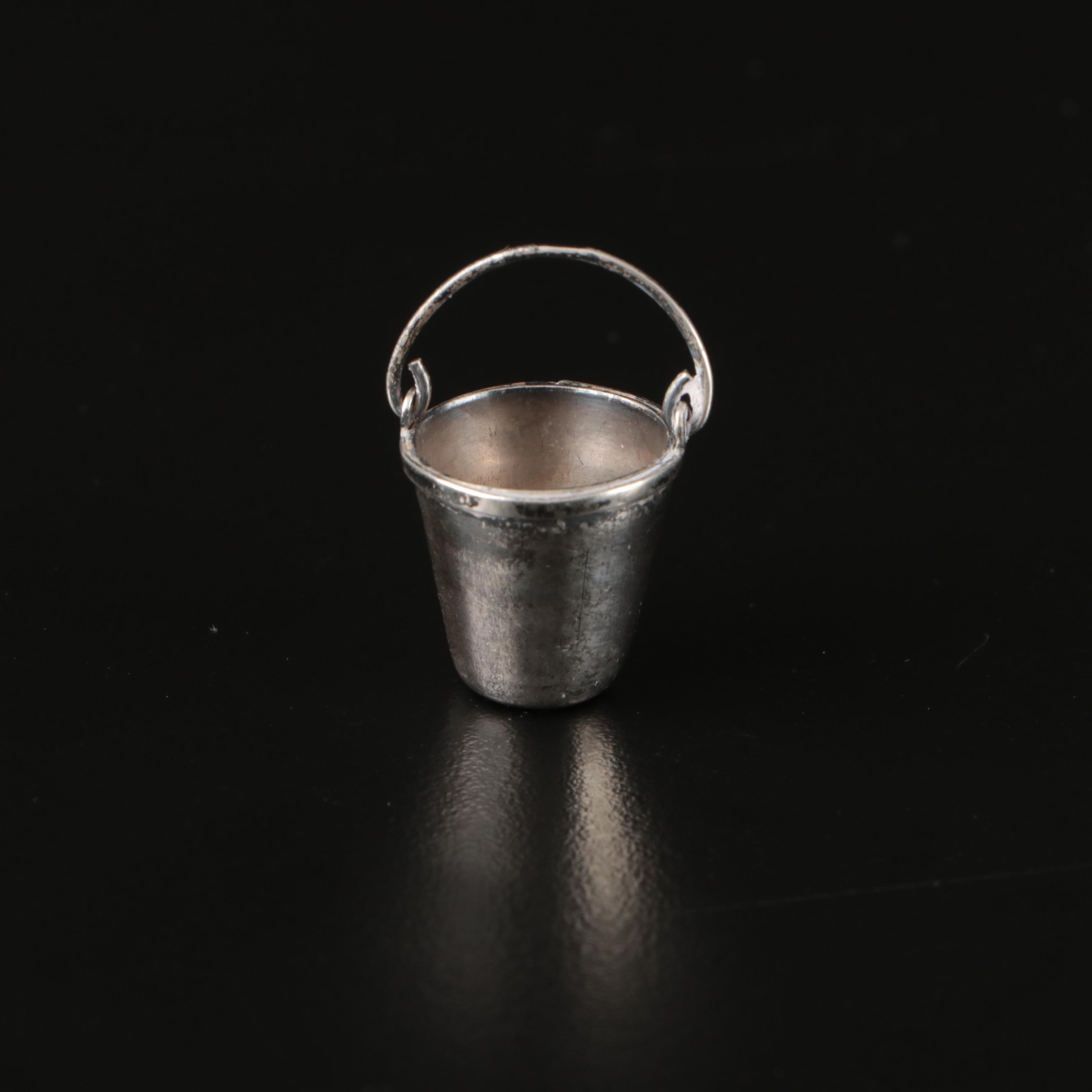 Miniature Sterling Silver Filigree and Other Baskets and Bucket