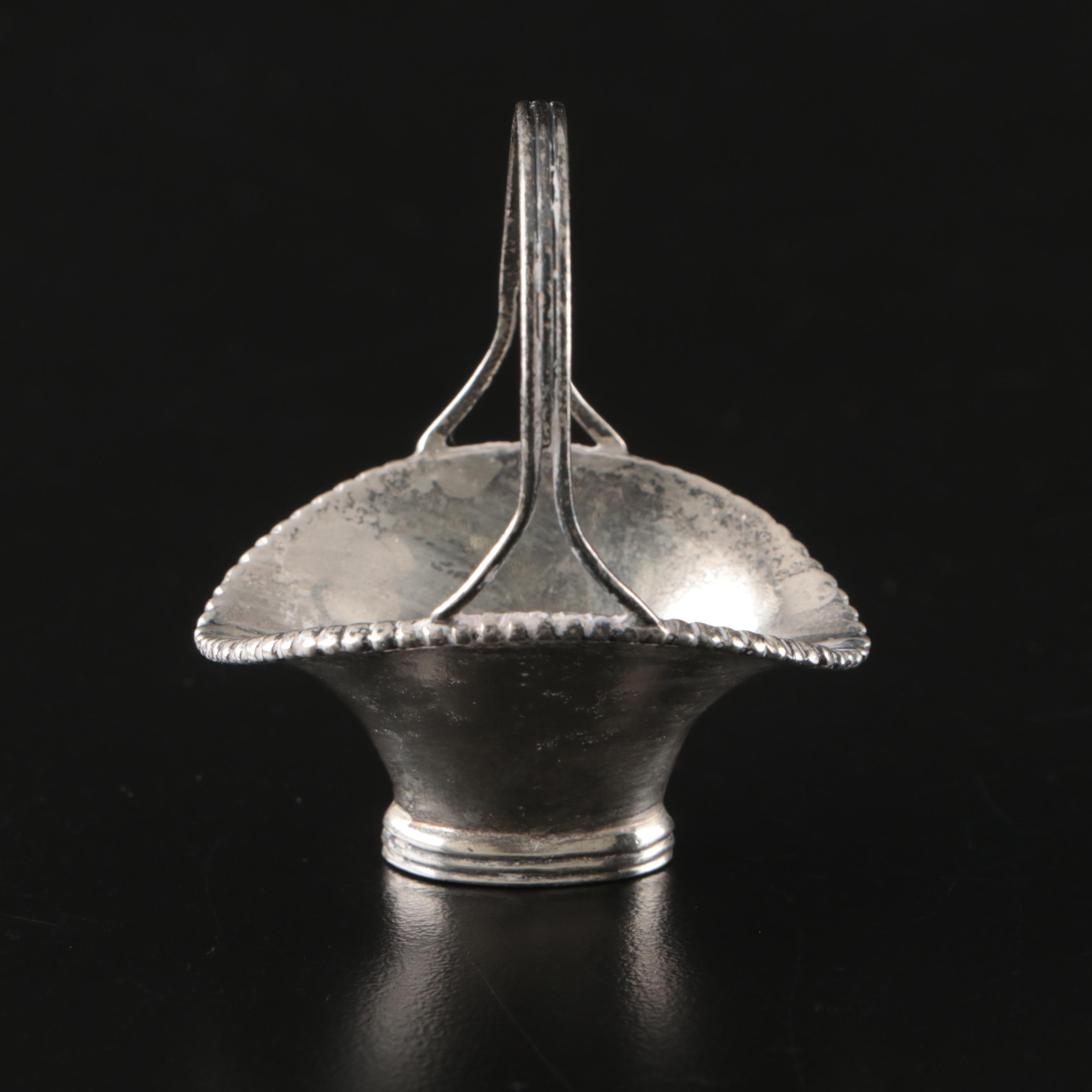 Miniature Sterling Silver Filigree and Other Baskets and Bucket