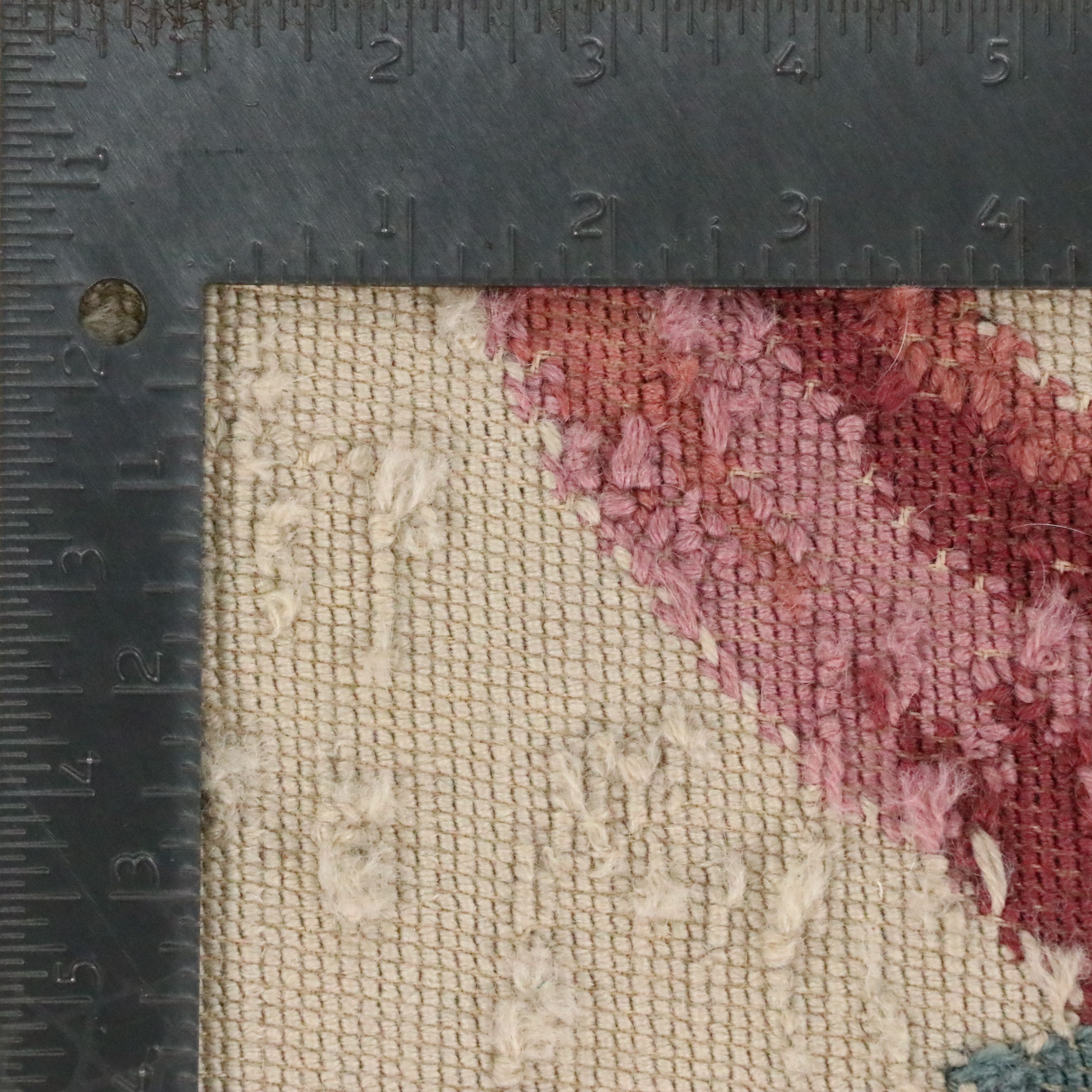 3'9 x 5'7 Handmade Ribbon Floral Needlepoint Area Rug