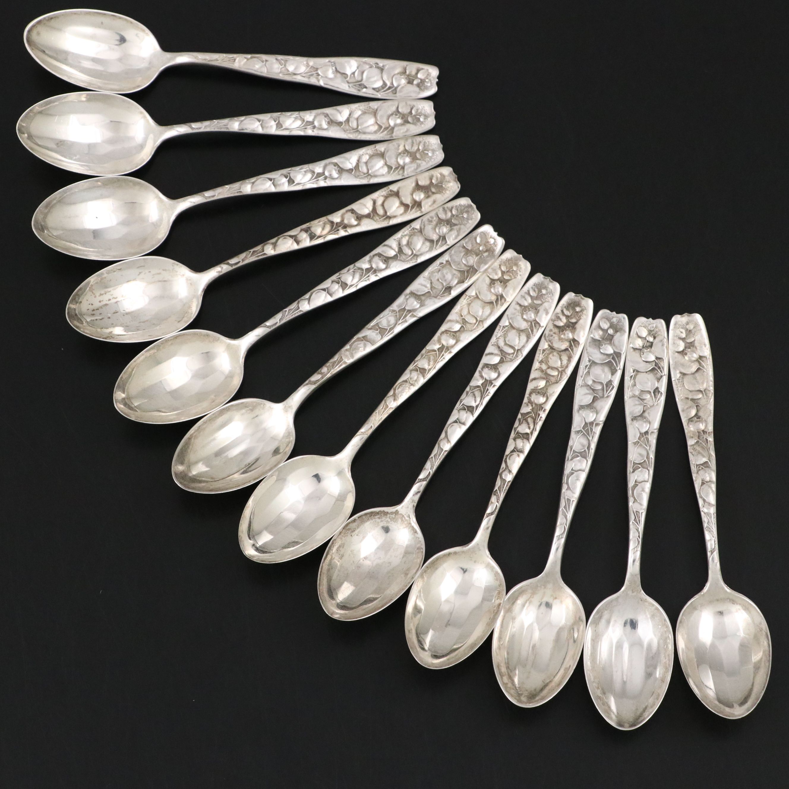 Whiting Sterling Silver "Berry" Demitasse Spoons, 1880–1896