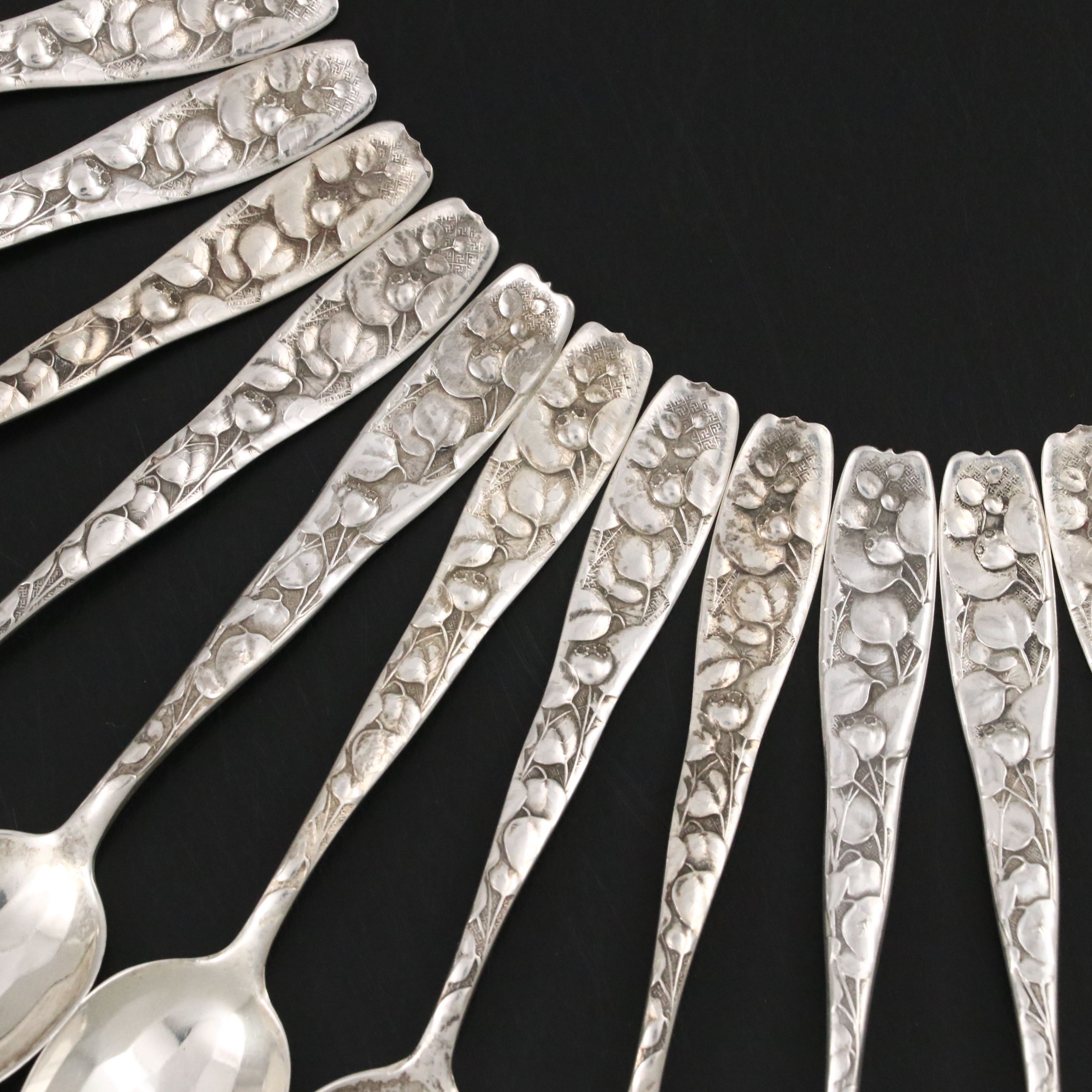 Whiting Sterling Silver "Berry" Demitasse Spoons, 1880–1896