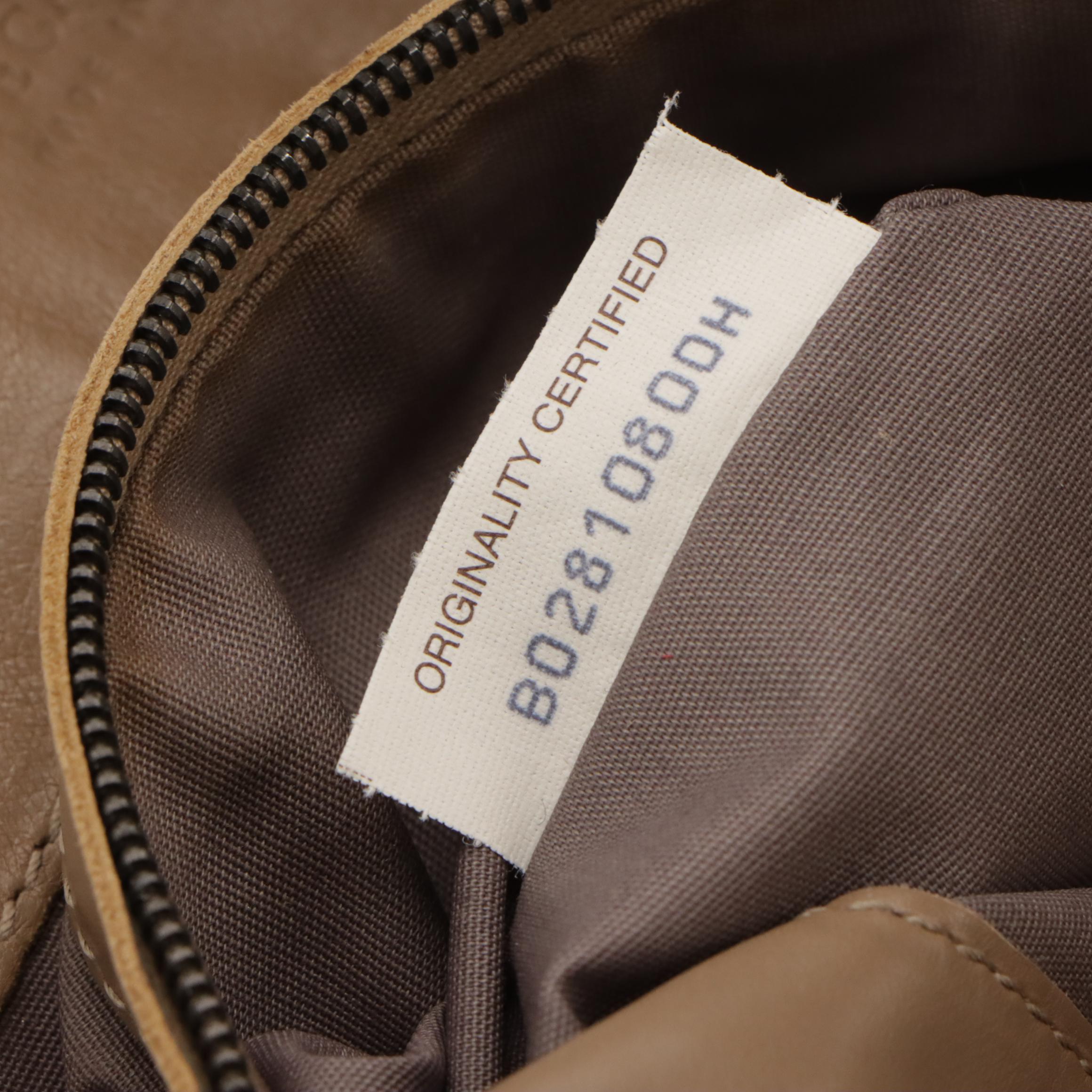 Bottega Veneta Flat Two-Way Tote in Beige Leather with Intrecciato Accents