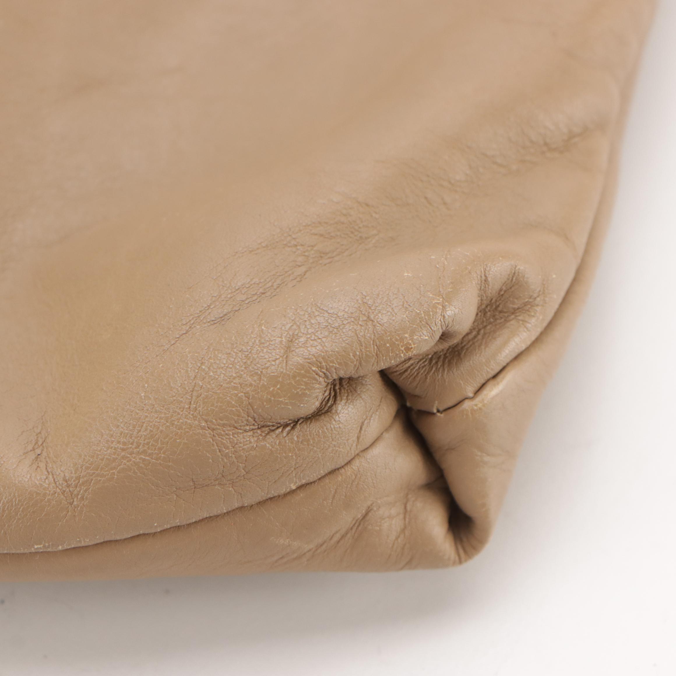 Bottega Veneta Flat Two-Way Tote in Beige Leather with Intrecciato Accents