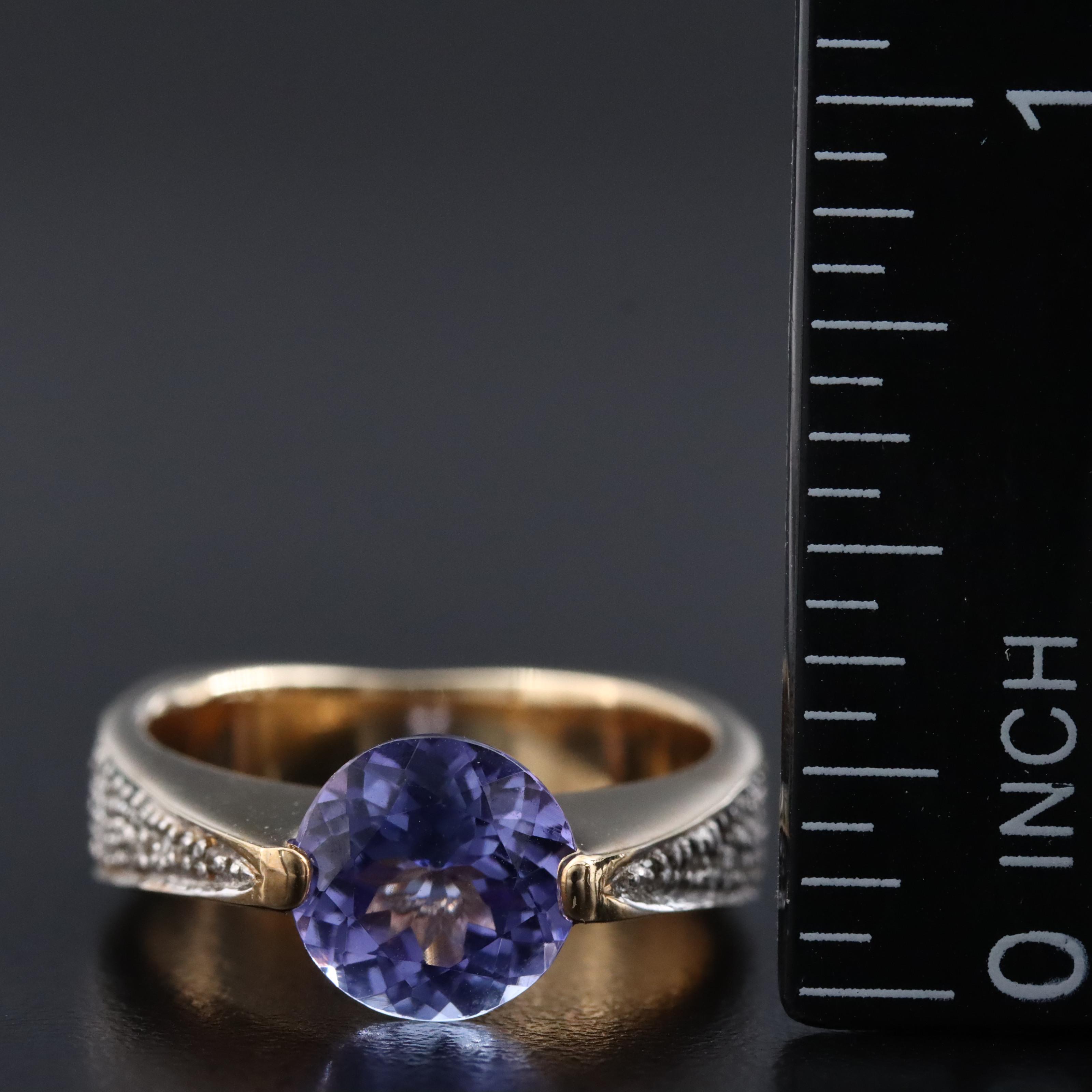 9K Tanzanite and Diamond Ring