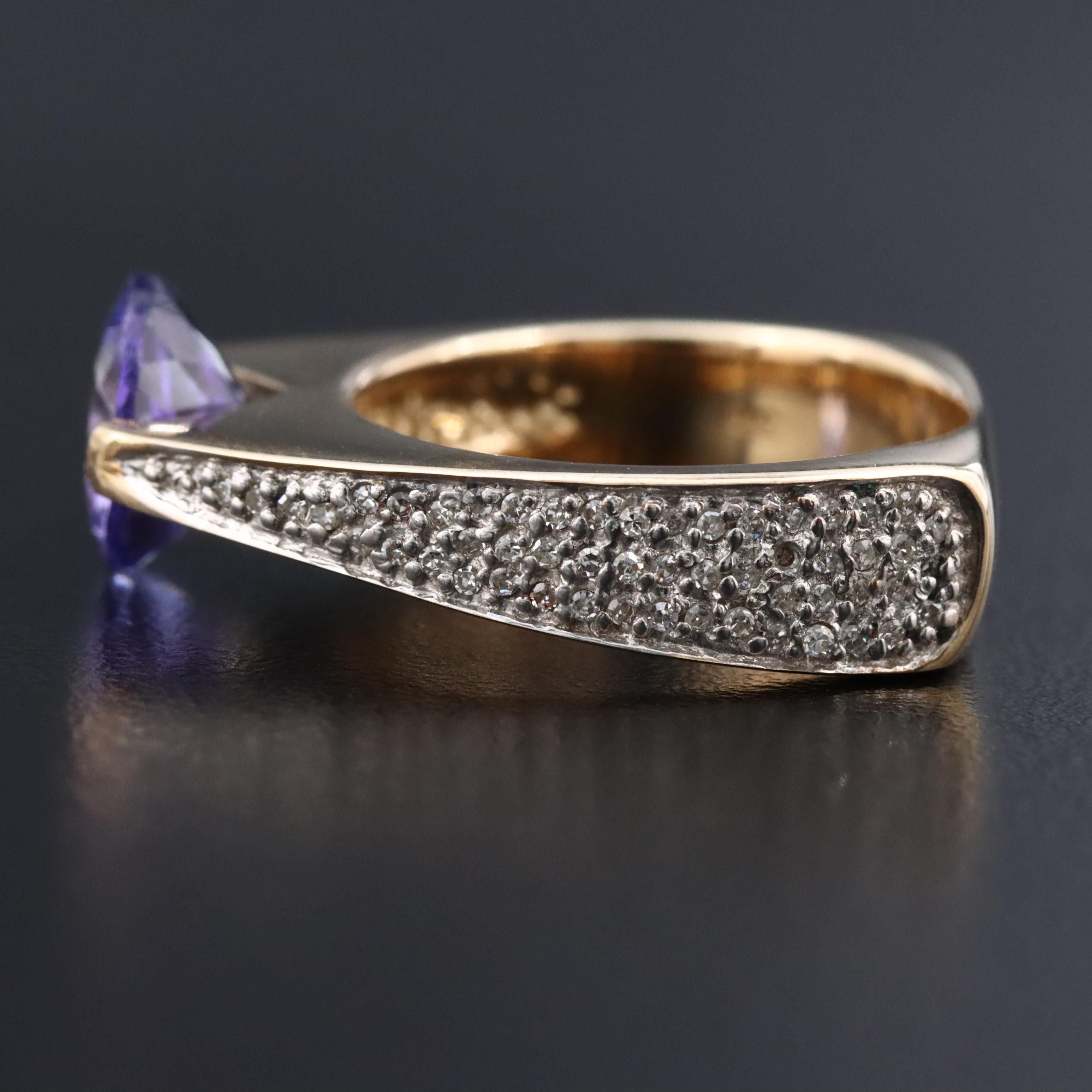 9K Tanzanite and Diamond Ring