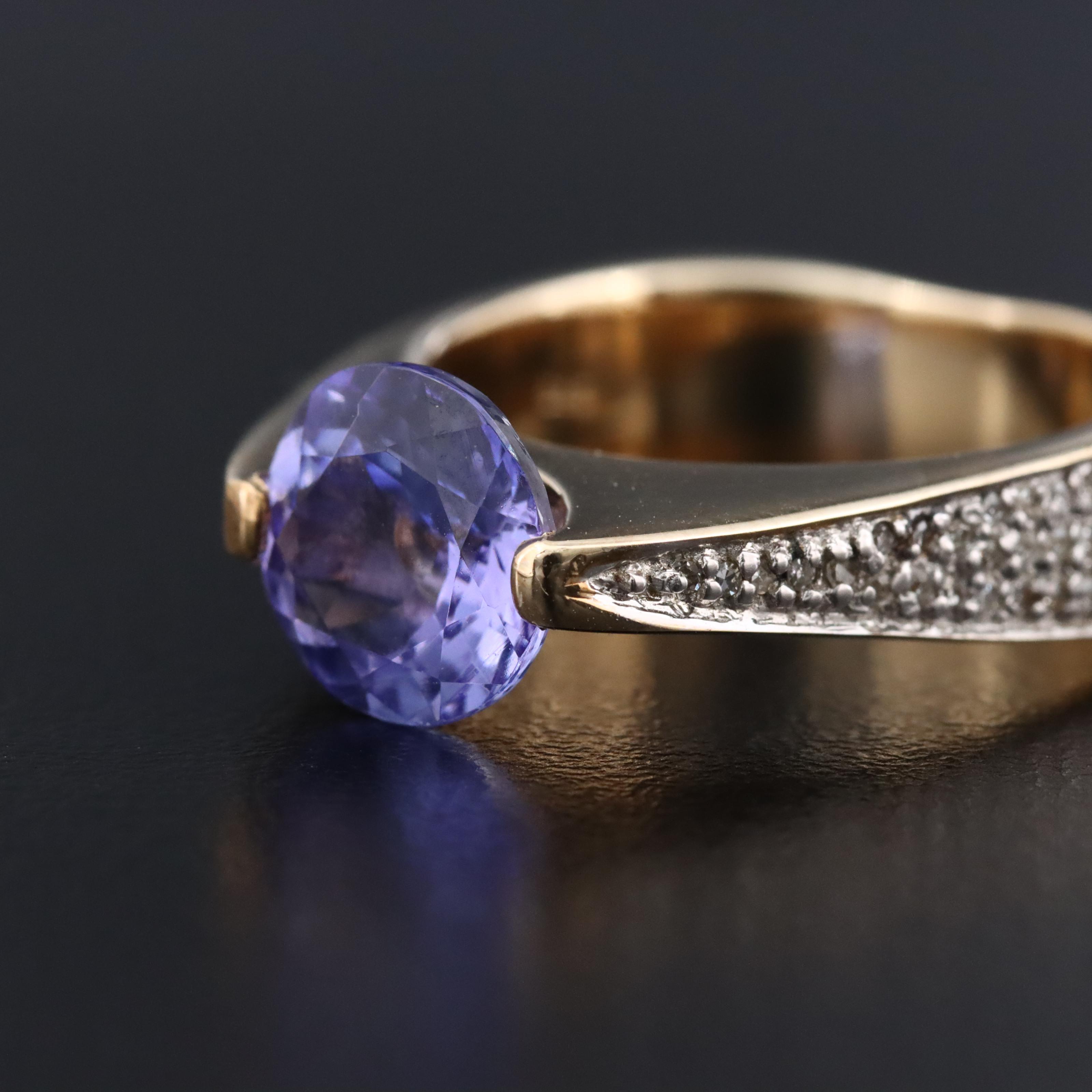 9K Tanzanite and Diamond Ring