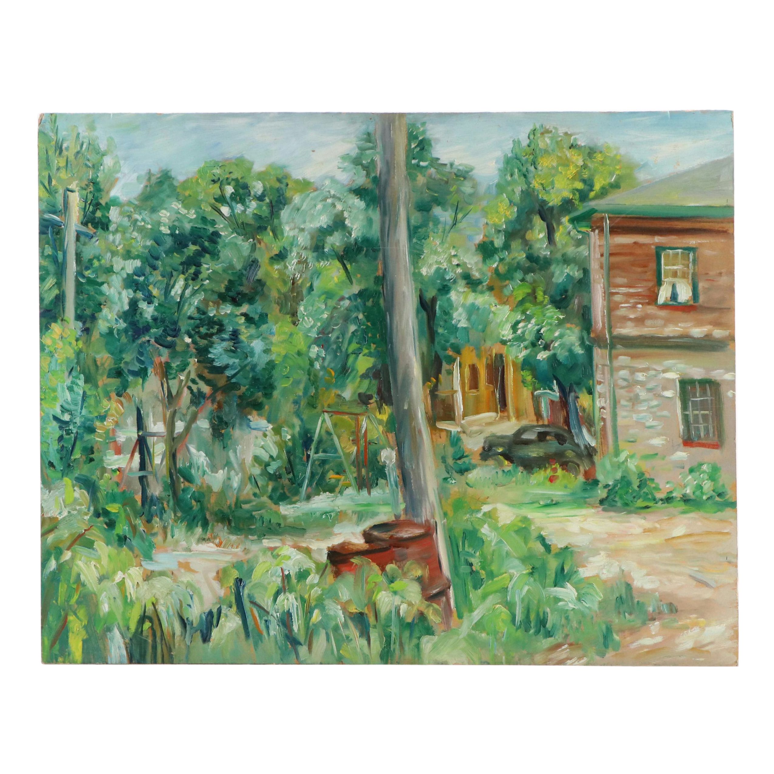 Michael Salvatore Abbate Rural Landscape Oil Painting, Mid-20th Century