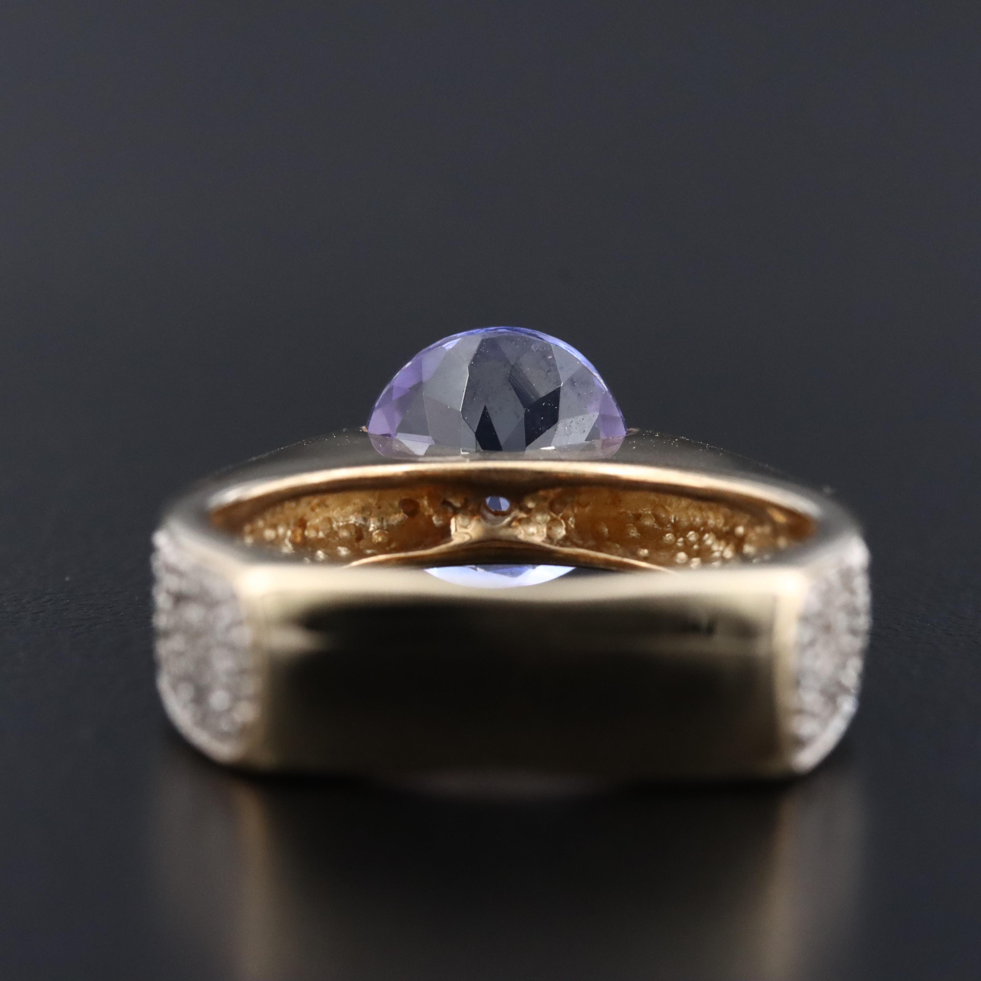 9K Tanzanite and Diamond Ring