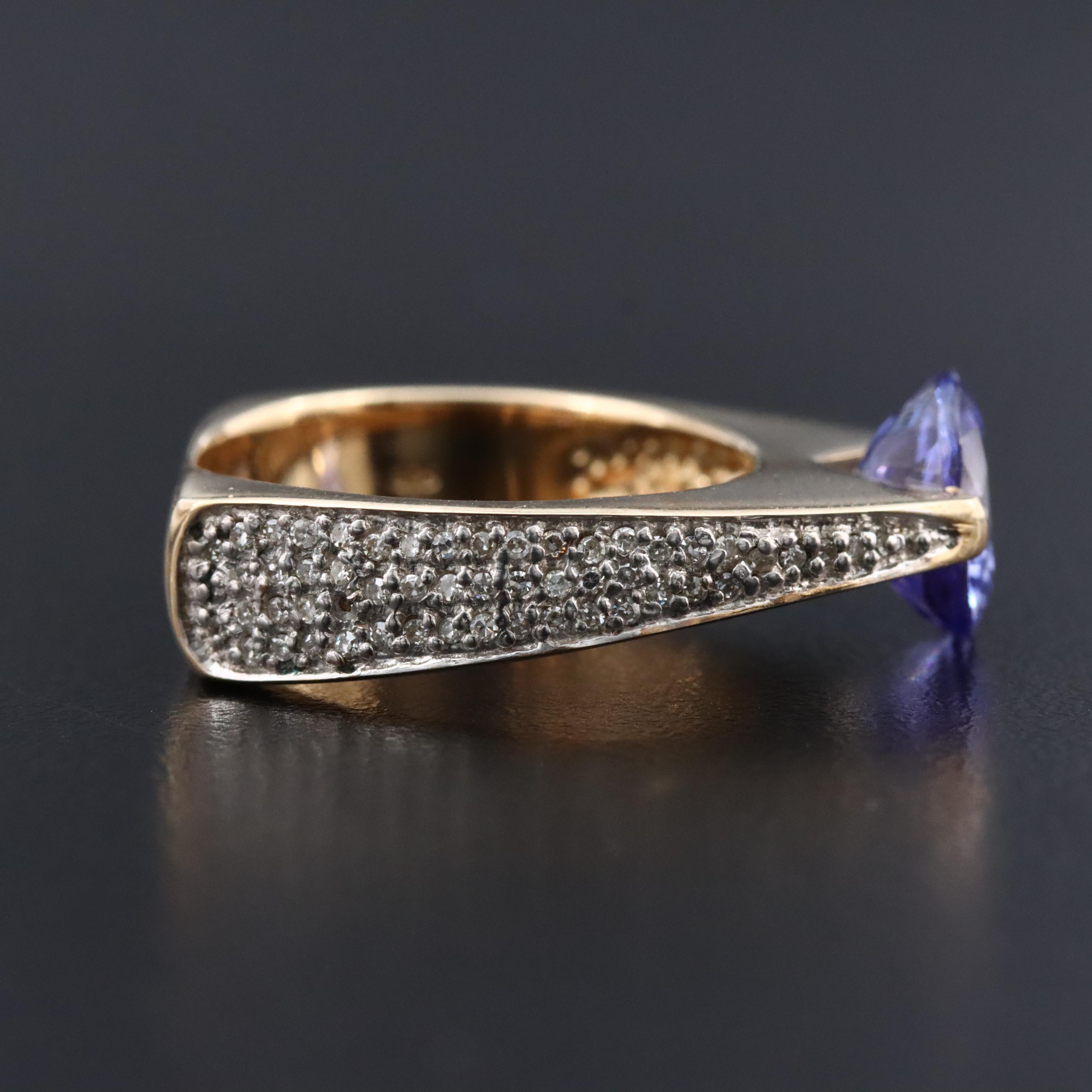 9K Tanzanite and Diamond Ring