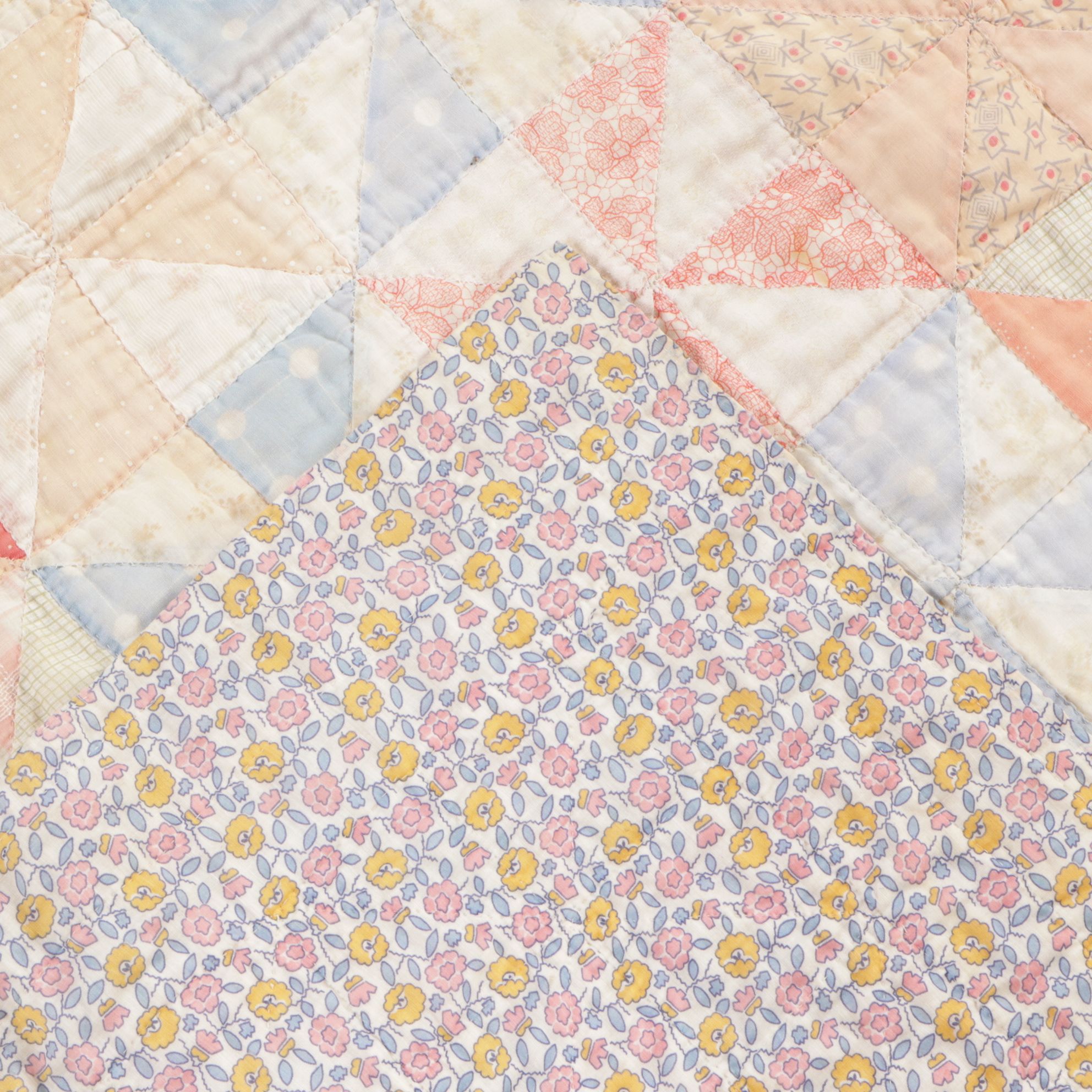 Hand-Pieced Patchwork "Pinwheel" and "Disappearing Nine-Patch" Quilts