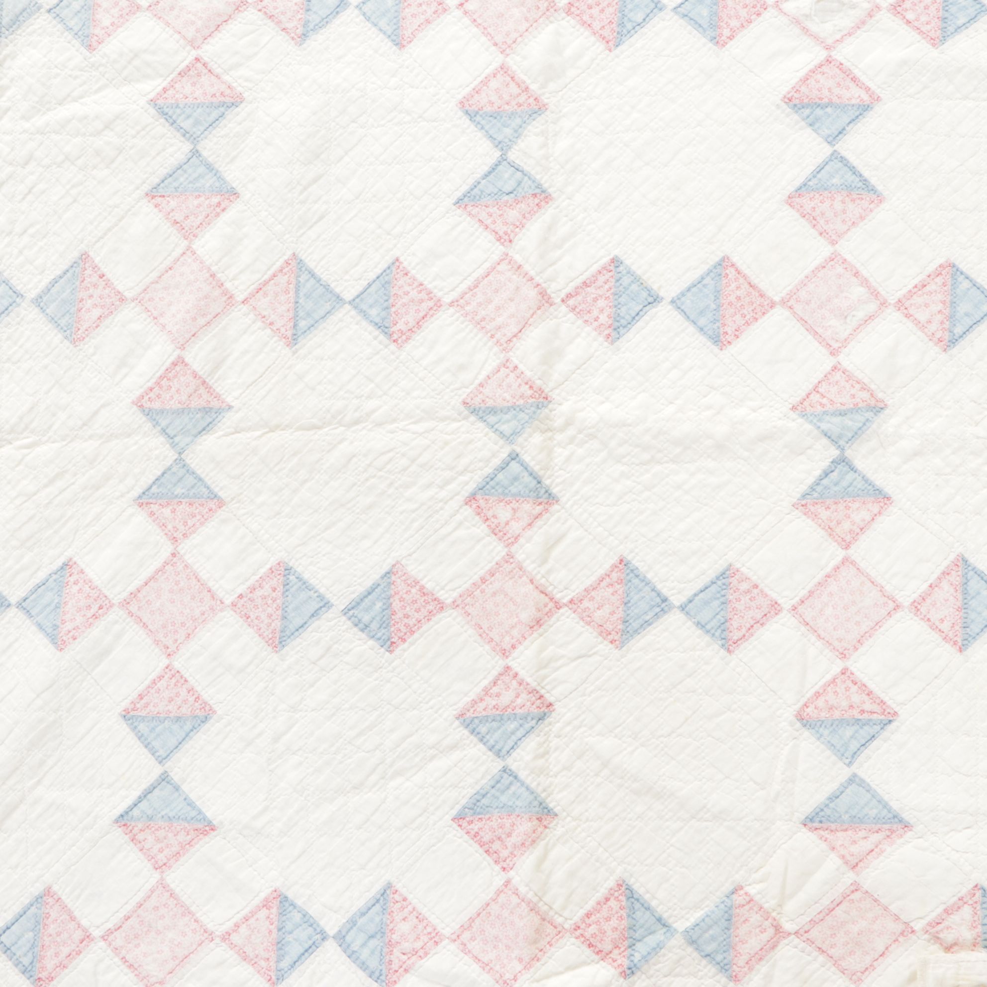 Hand-Pieced Patchwork "Pinwheel" and "Disappearing Nine-Patch" Quilts