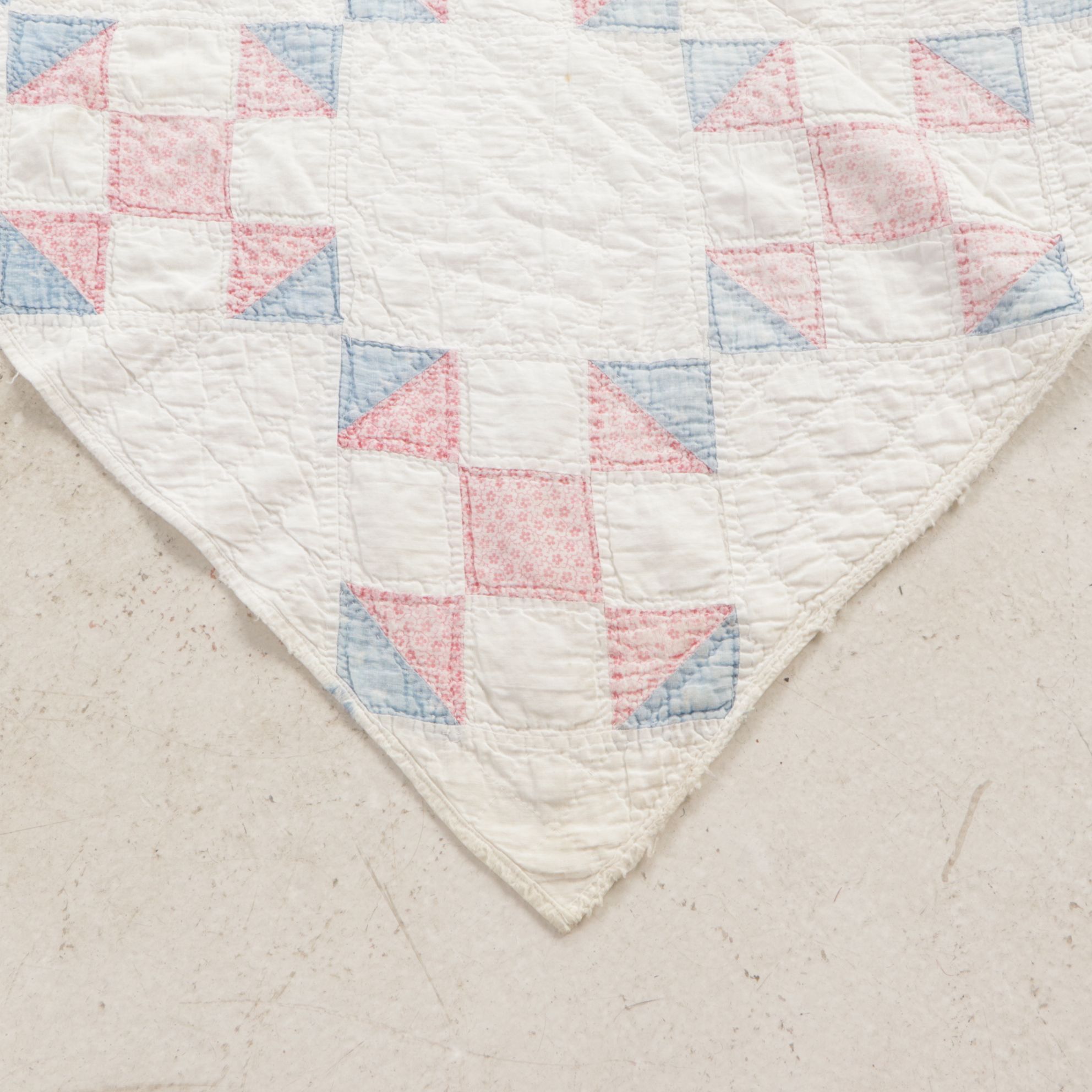 Hand-Pieced Patchwork "Pinwheel" and "Disappearing Nine-Patch" Quilts