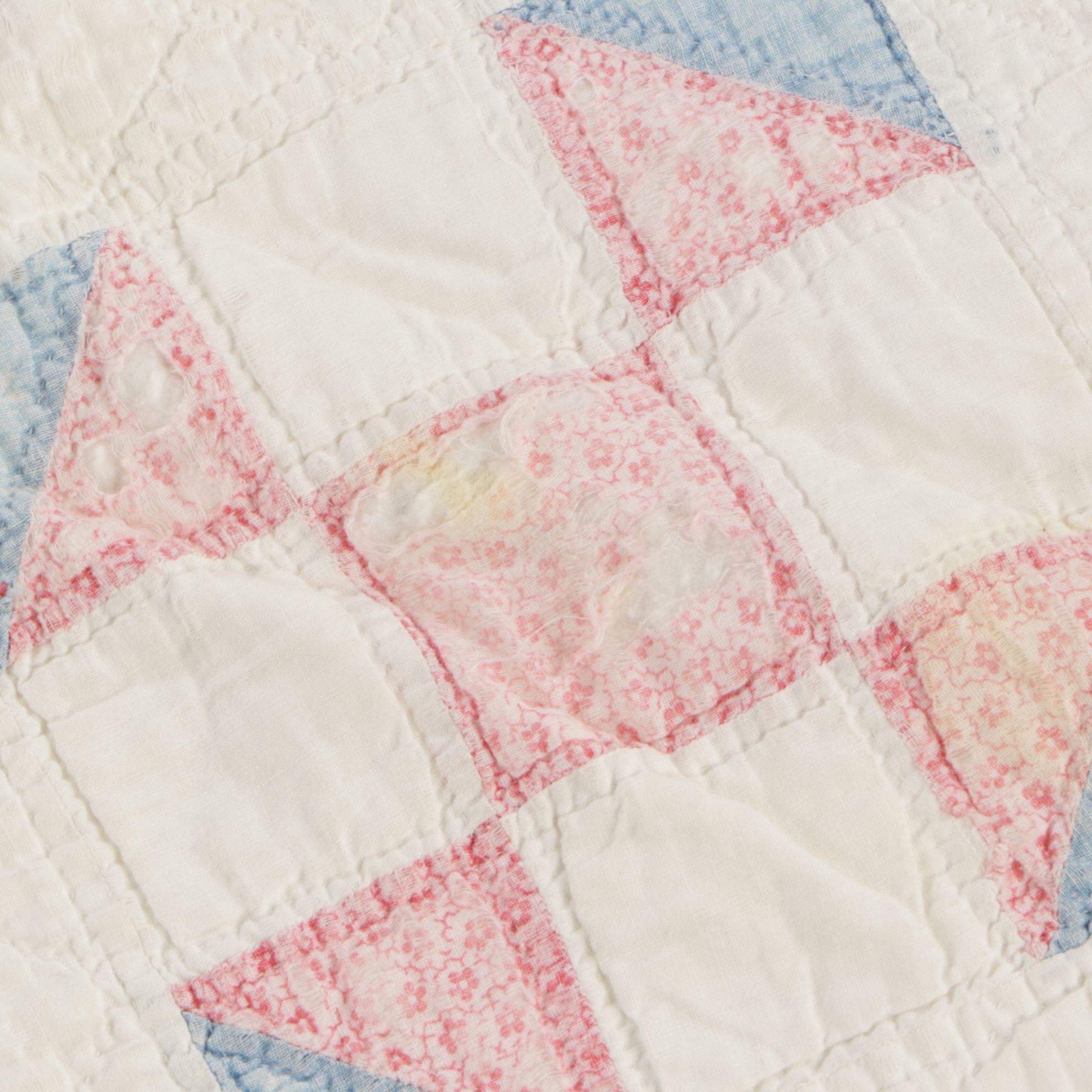 Hand-Pieced Patchwork "Pinwheel" and "Disappearing Nine-Patch" Quilts