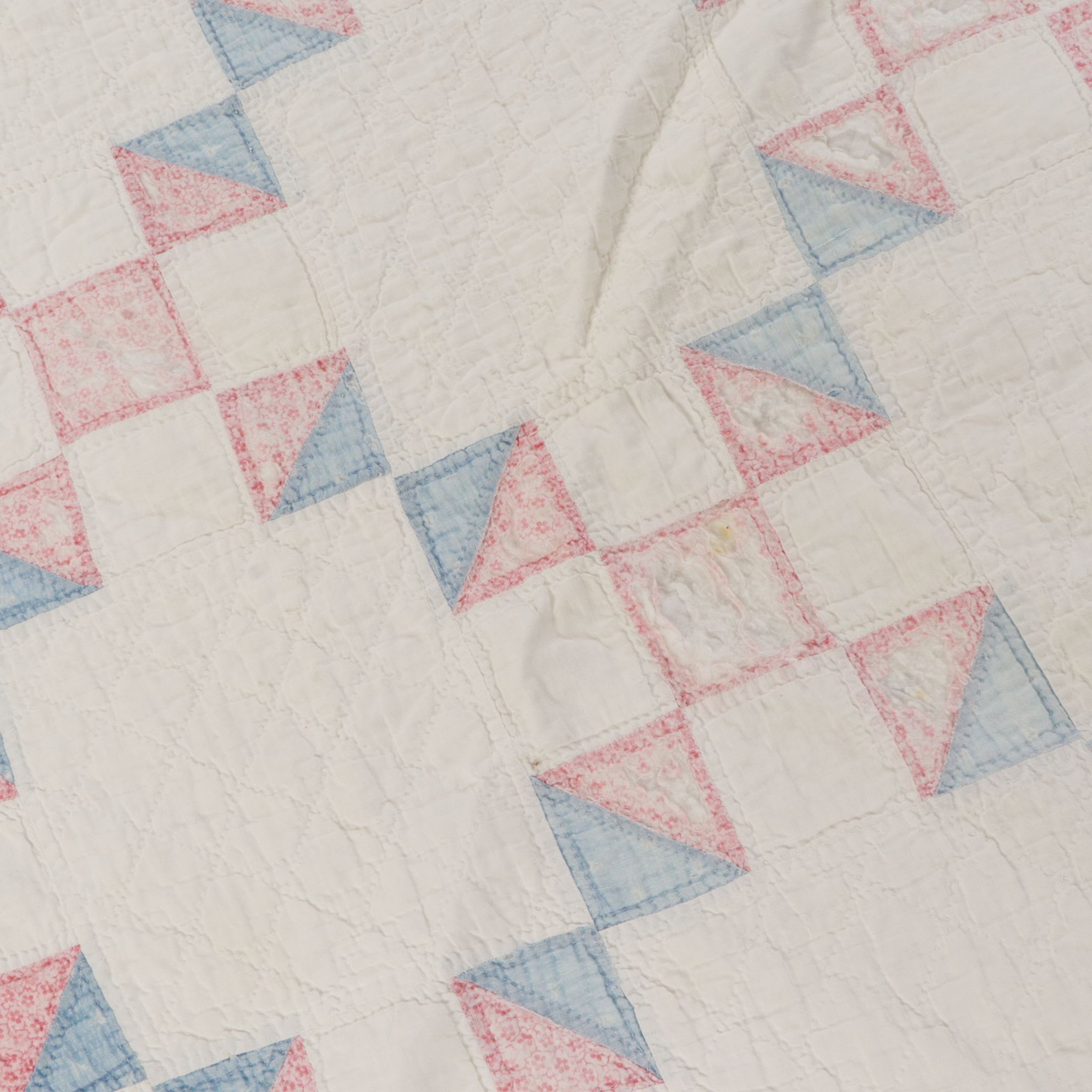 Hand-Pieced Patchwork "Pinwheel" and "Disappearing Nine-Patch" Quilts