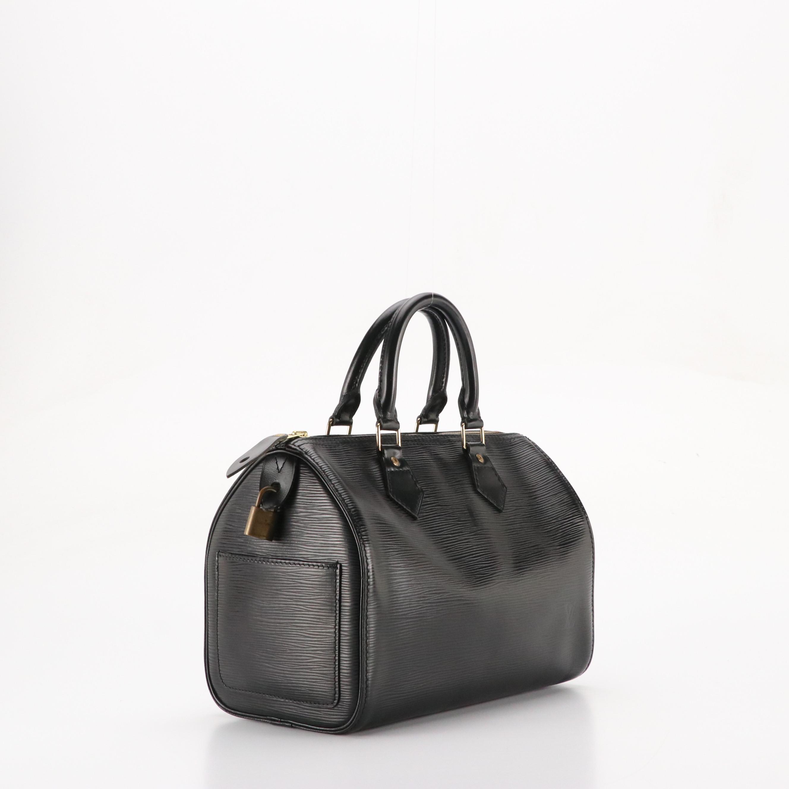 Louis Vuitton Speedy 25 Handbag in Black Epi Leather