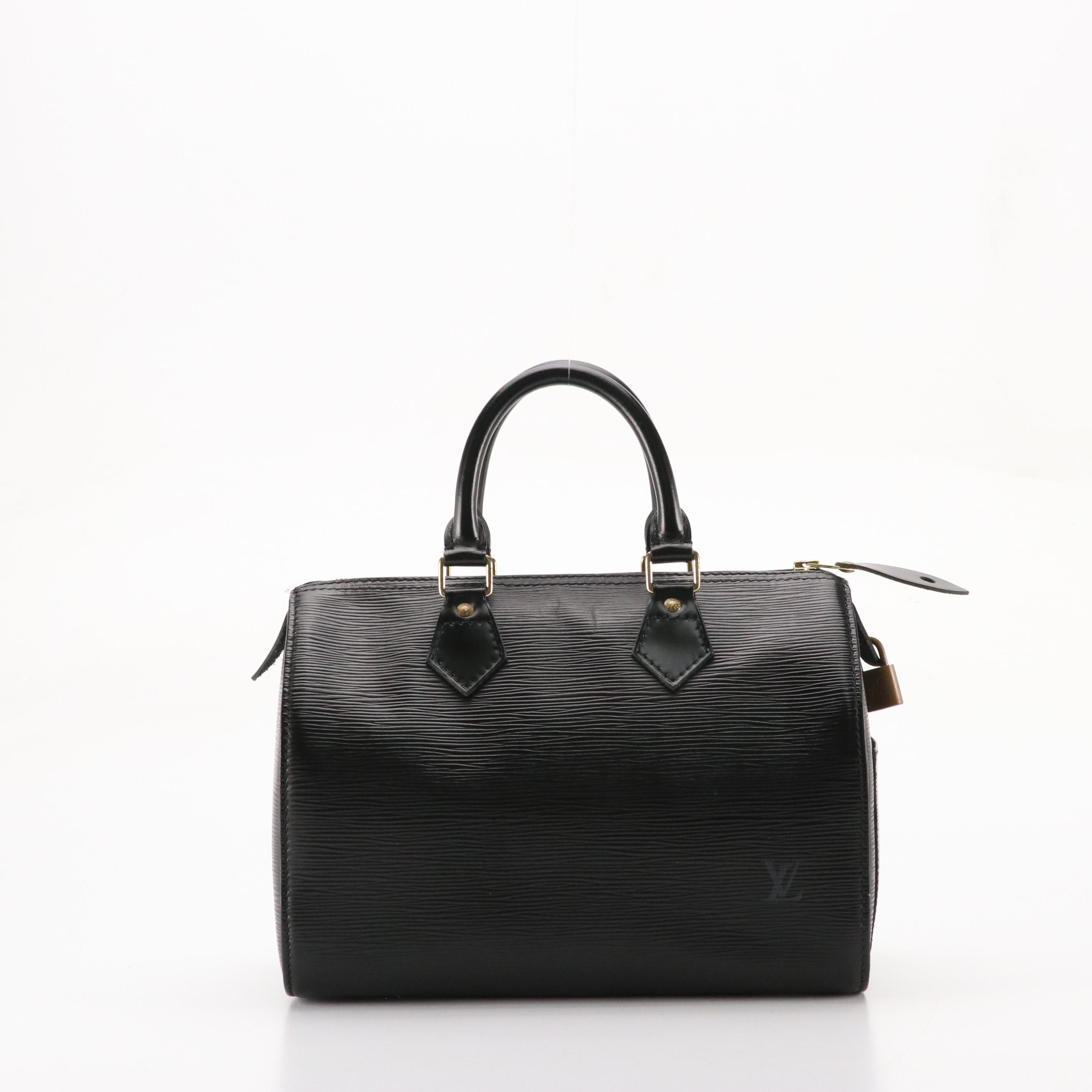 Louis Vuitton Speedy 25 Handbag in Black Epi Leather