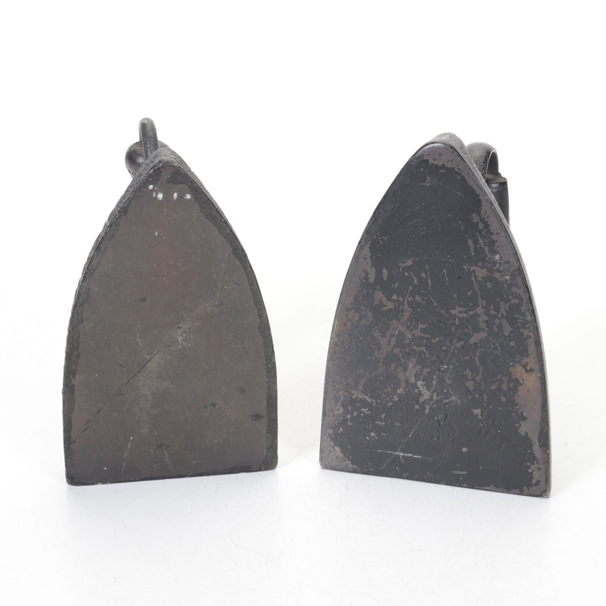 Two Cast Iron Sad Irons, Shoe Form, Tack Hammer and More