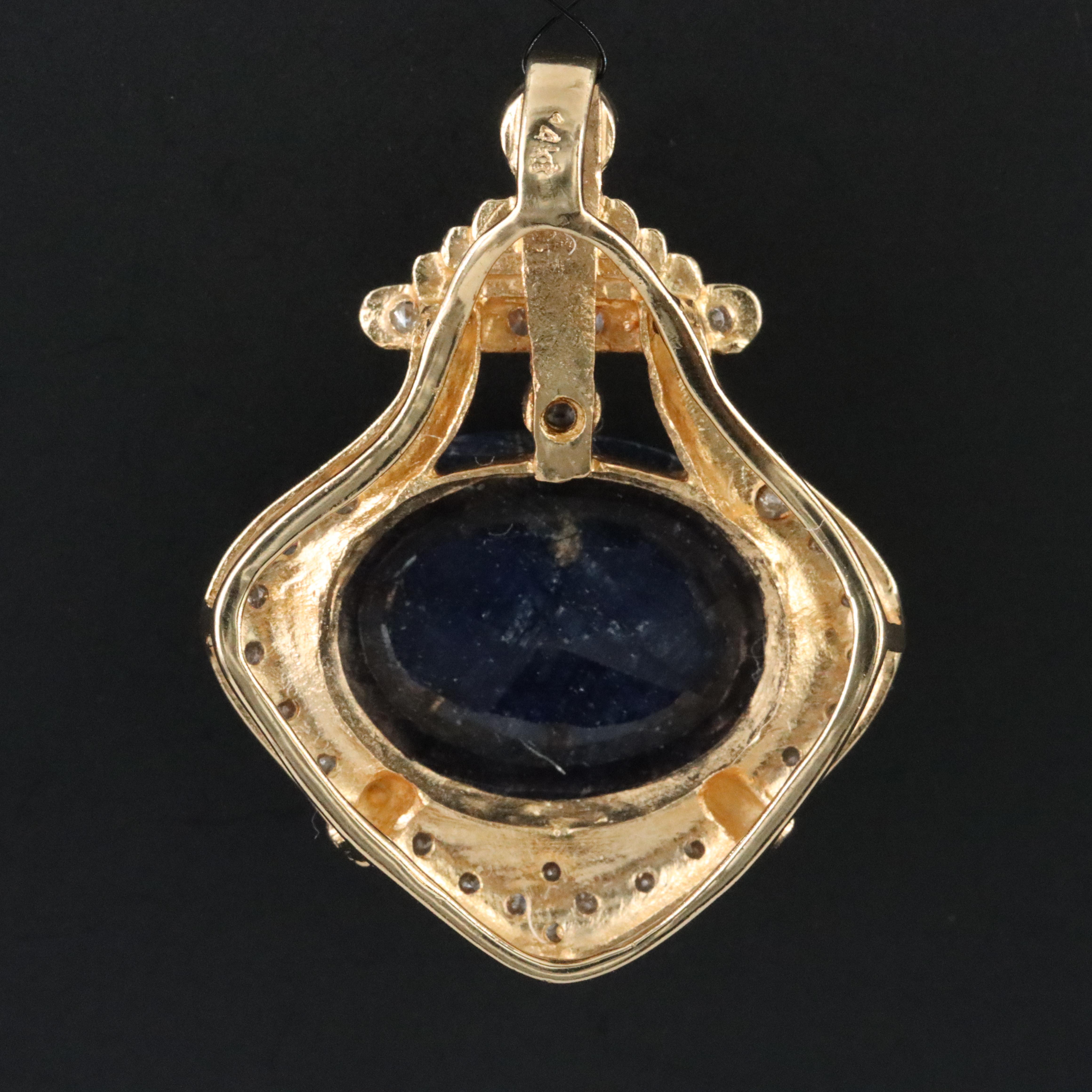 14K Sapphire and Diamond Pendant Slide