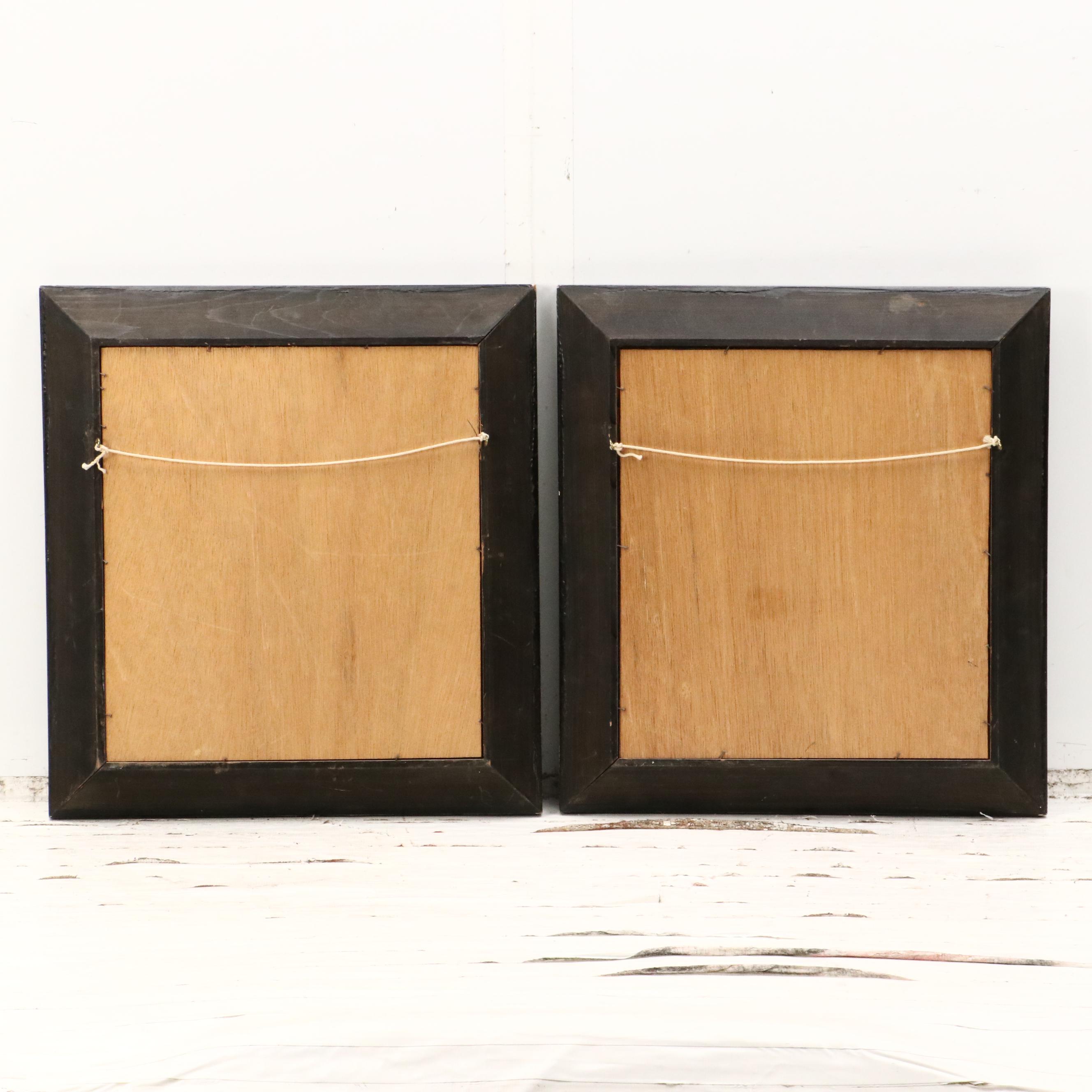 Bas Relief Embossed Copper Profile Portraits of Women