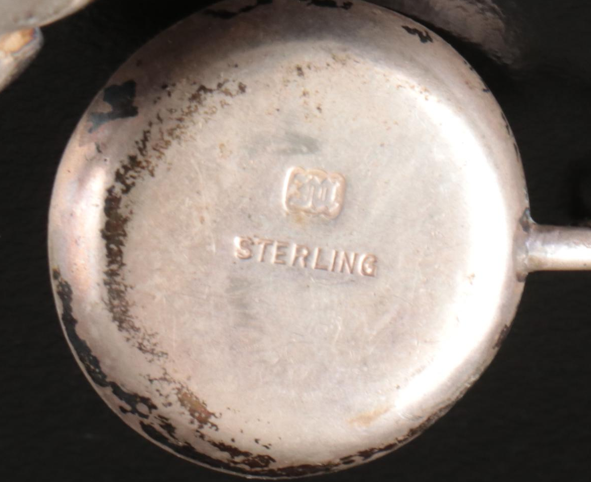 Miniature Sterling Silver Picture Frame, Candlesticks, and Oil Lamps