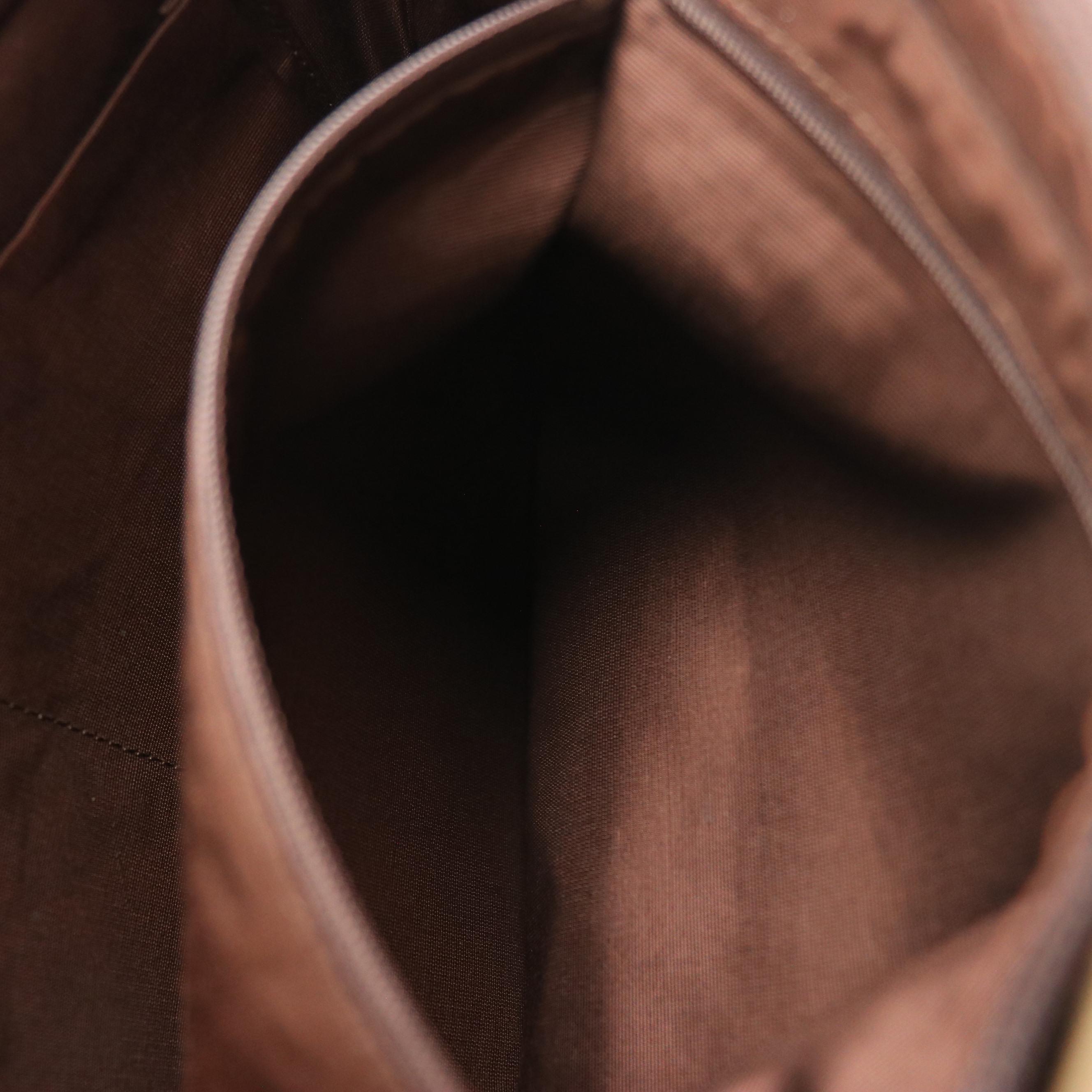 Burberrys Shoulder Bag in Haymarket Check Canvas and Dark Brown Saffiano Leather