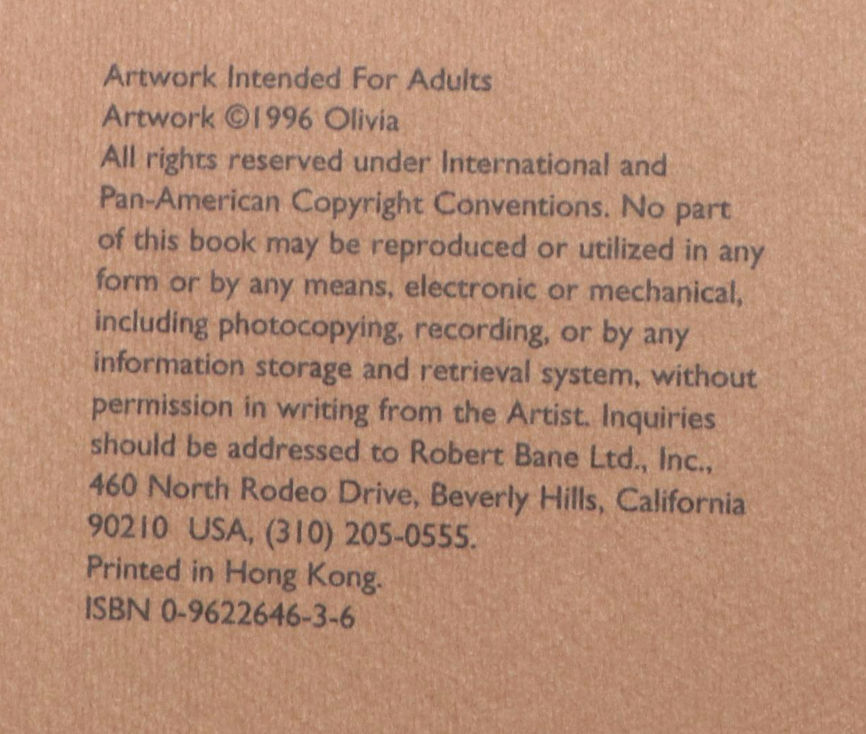 Olivia De Berardinis Catalogue Raisonné, 1996