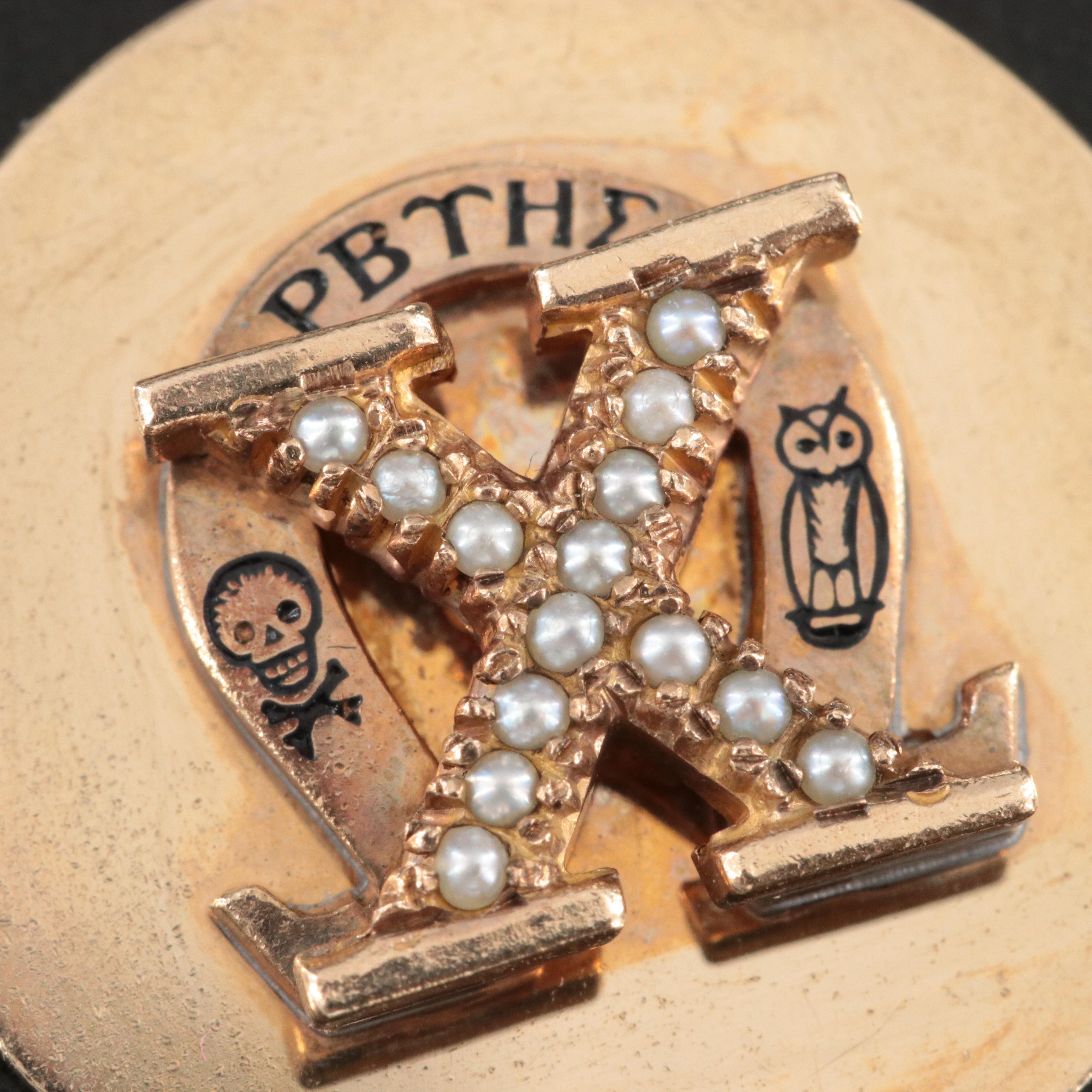 14K Graduation and Fraternal Chi Omega Charm Pendants