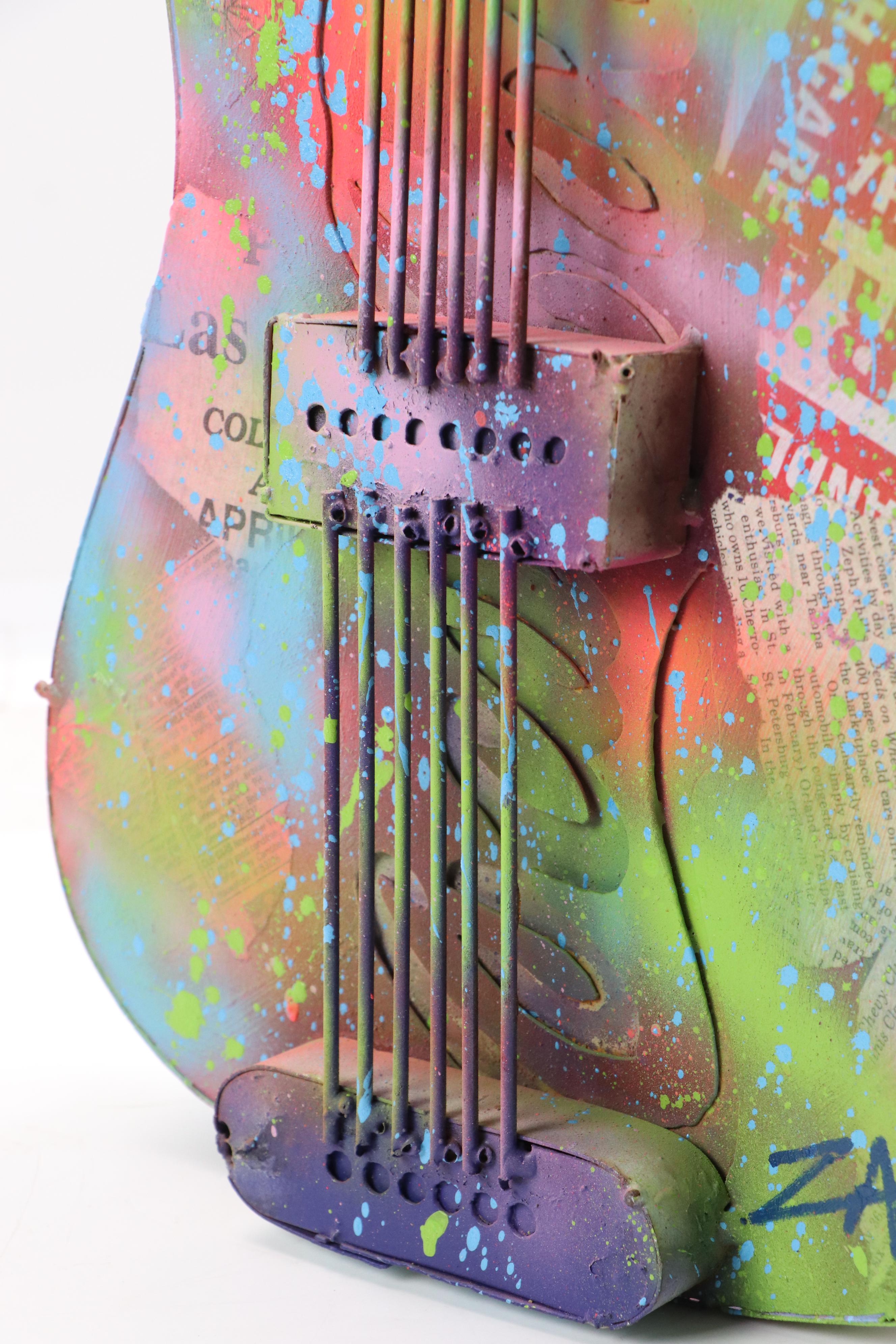 E.M. Zax Spray- and Drip-Painted Metalwork Guitar