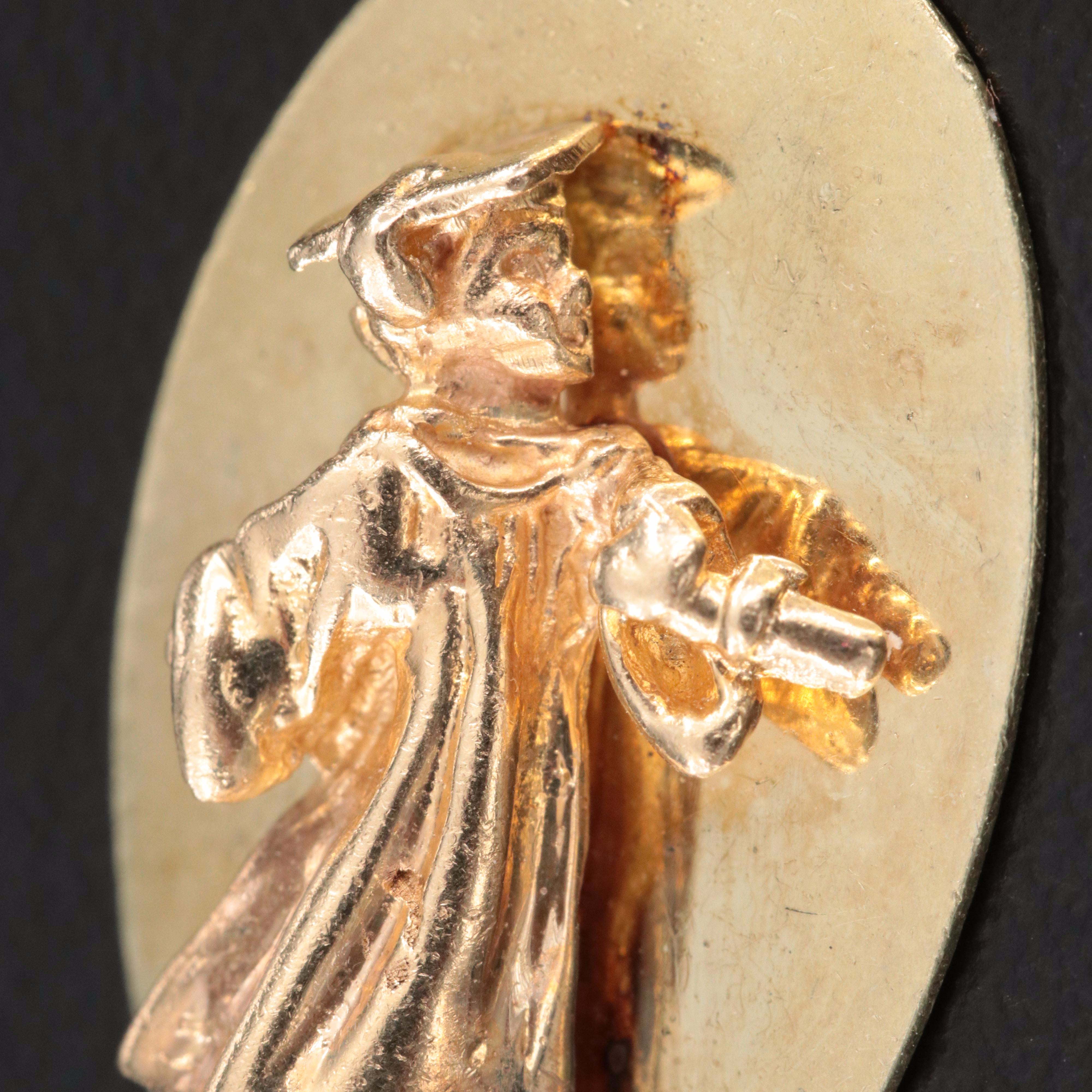 14K Graduation and Fraternal Chi Omega Charm Pendants