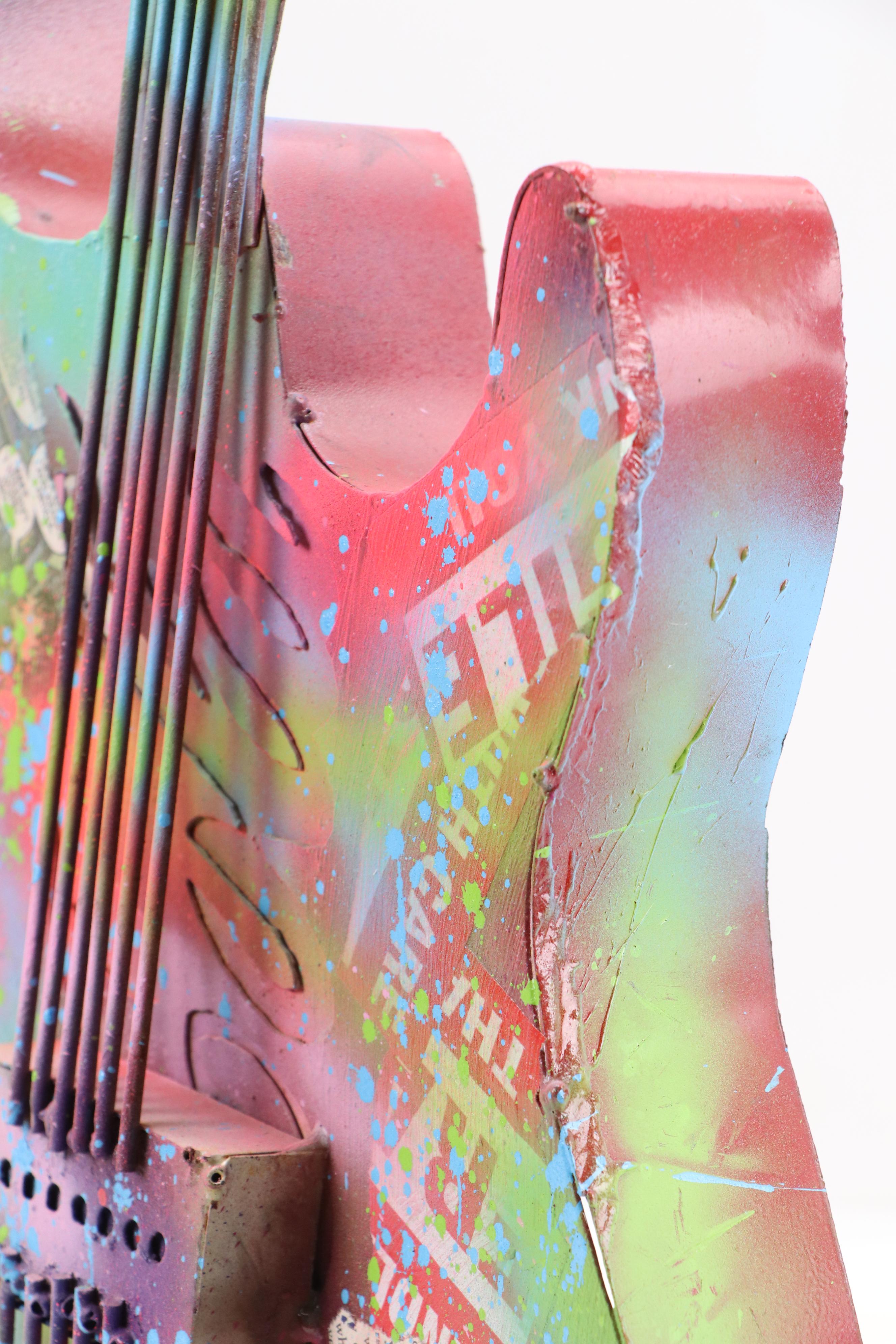 E.M. Zax Spray- and Drip-Painted Metalwork Guitar