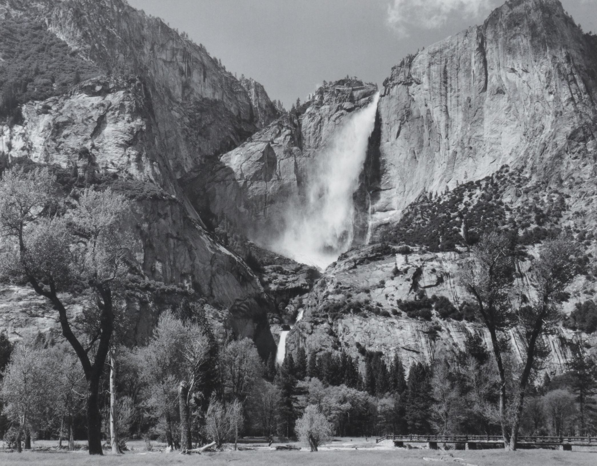 Ansel Adams "Yosemite Falls & Meadow" Offset Lithograph, Late 20th Century