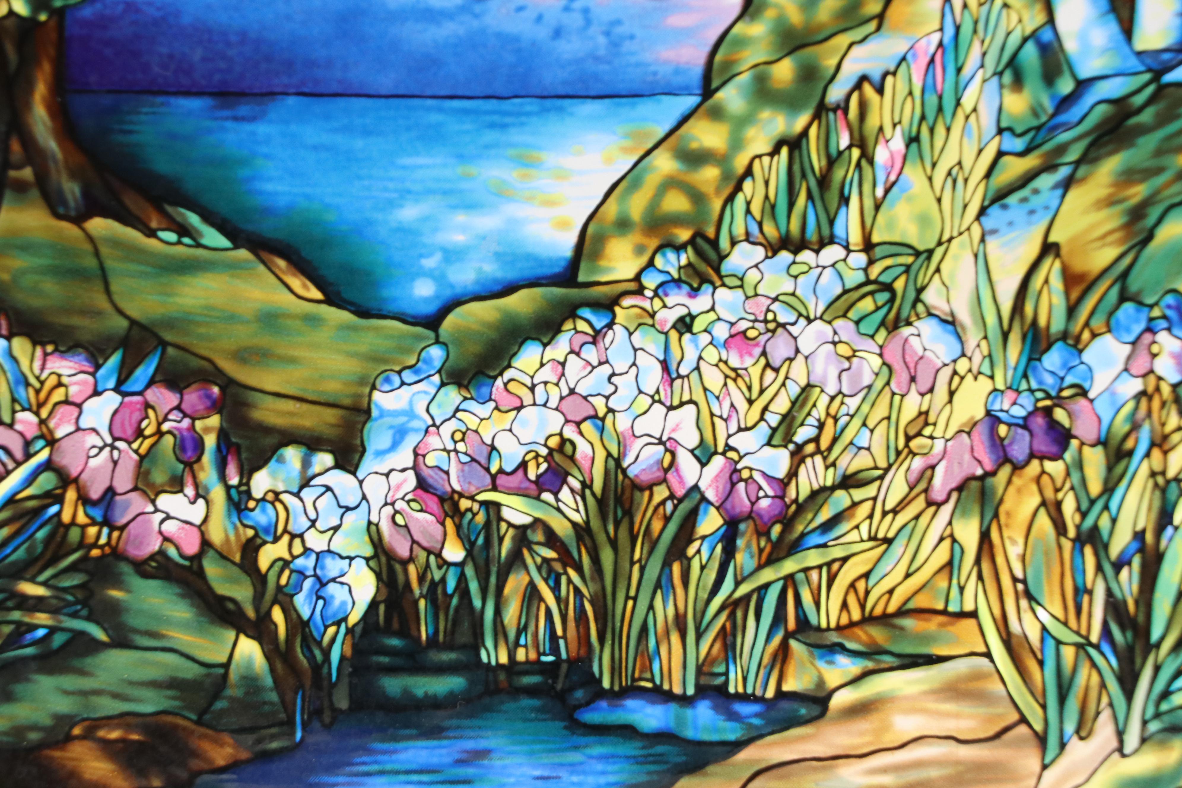 Printed Glass Panel After Louis Comfort Tiffany's "Double Rainbow"