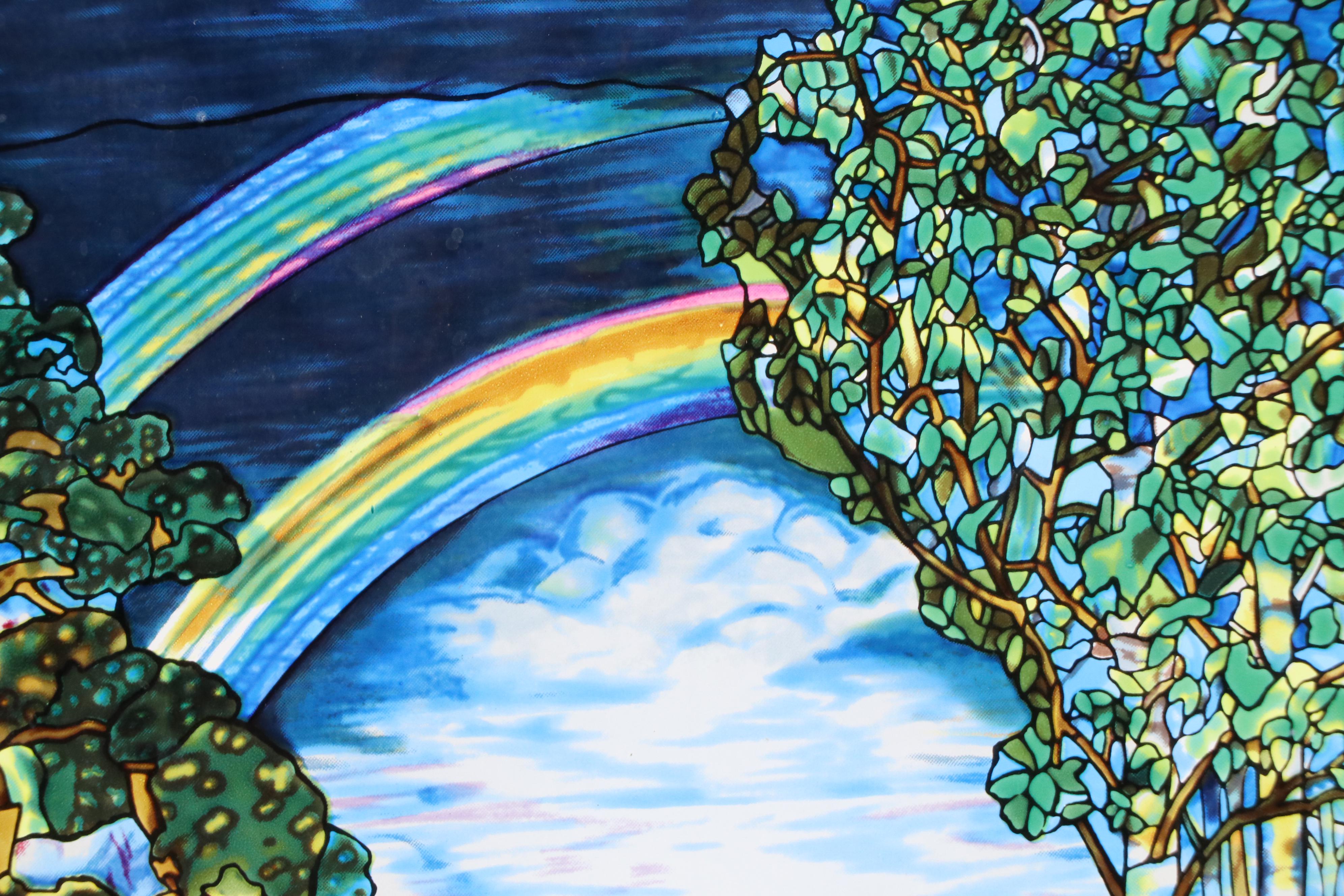 Printed Glass Panel After Louis Comfort Tiffany's "Double Rainbow"