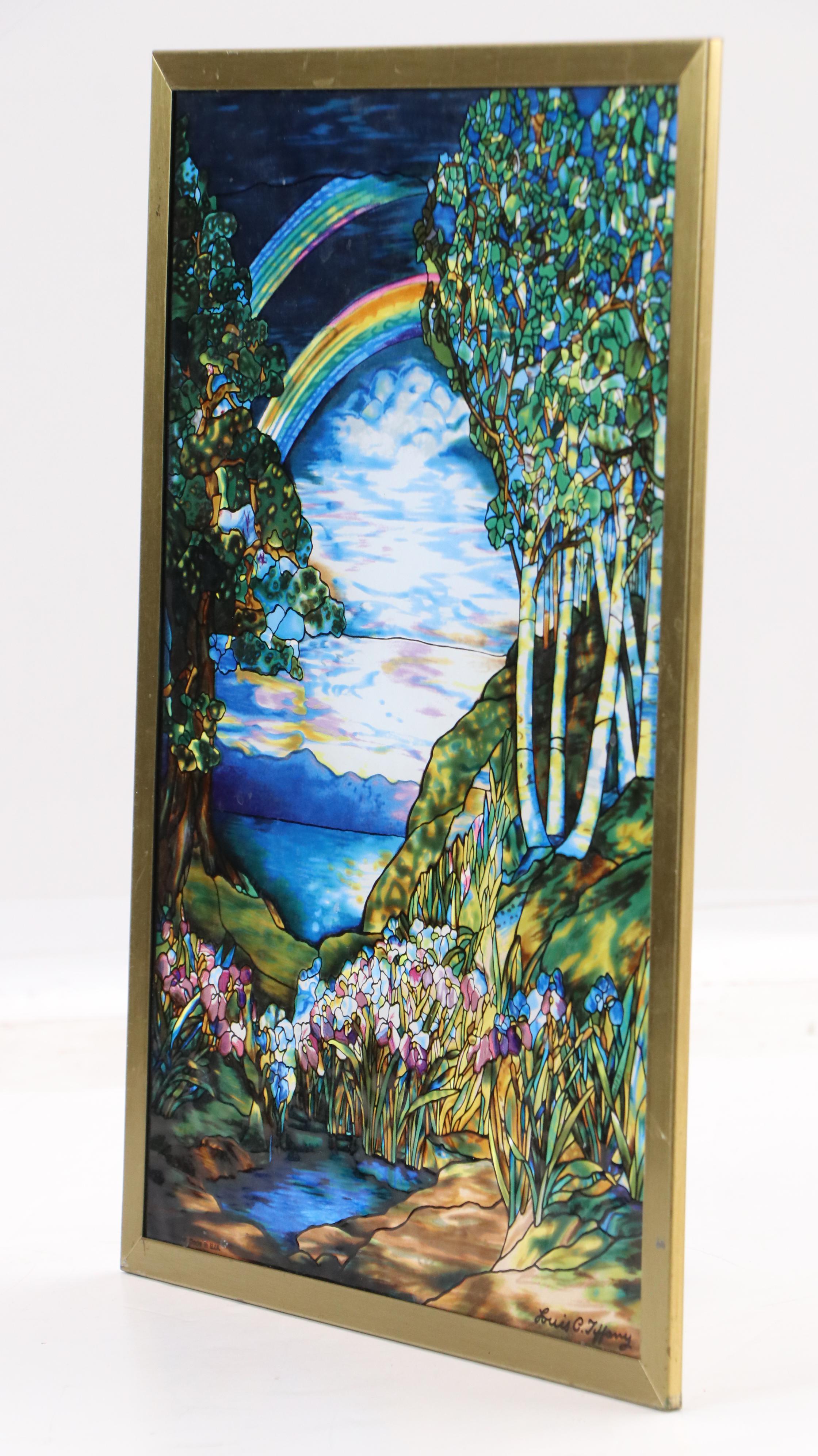 Printed Glass Panel After Louis Comfort Tiffany's "Double Rainbow"