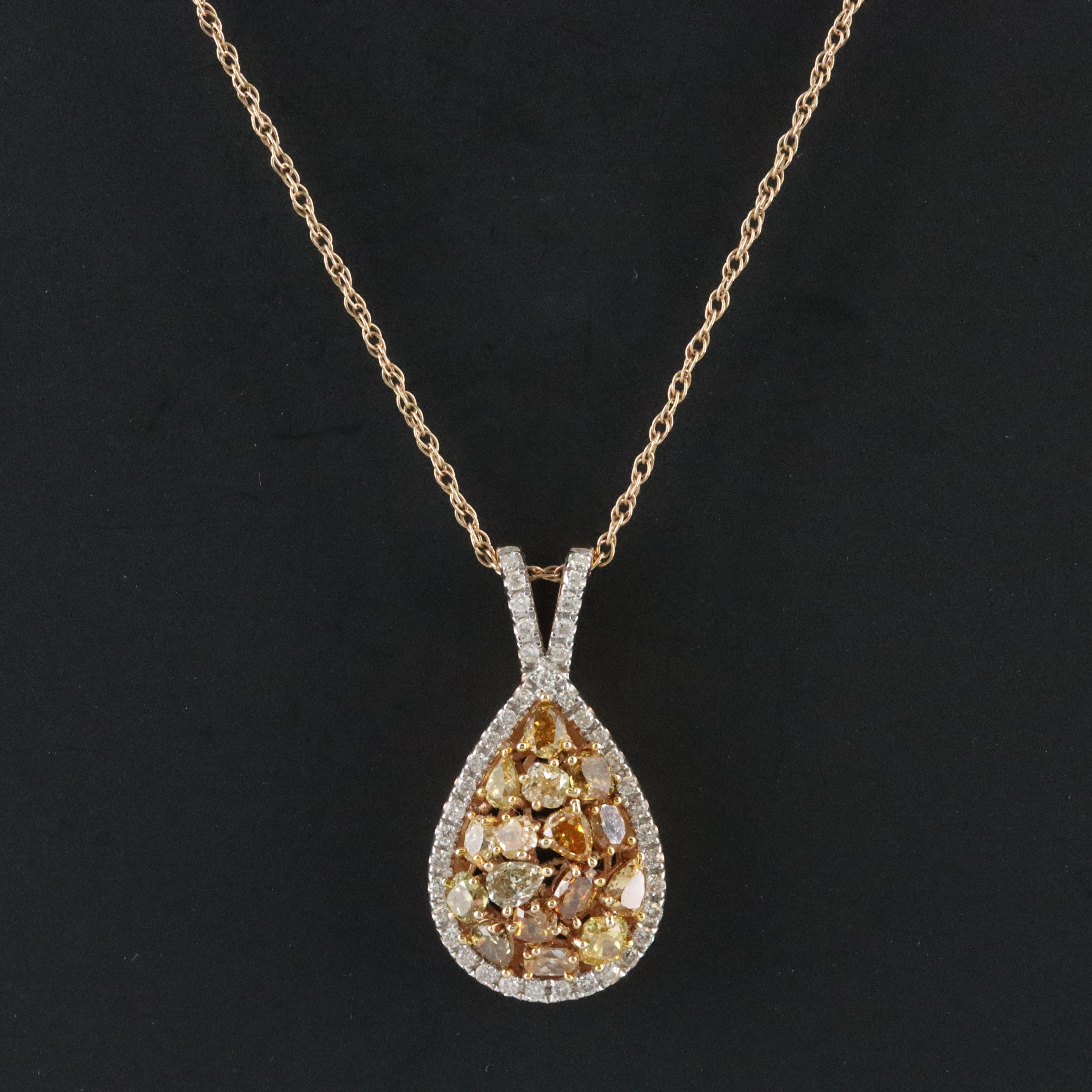 Kallati 14K Fancy Yellow Diamond Pendant Necklace